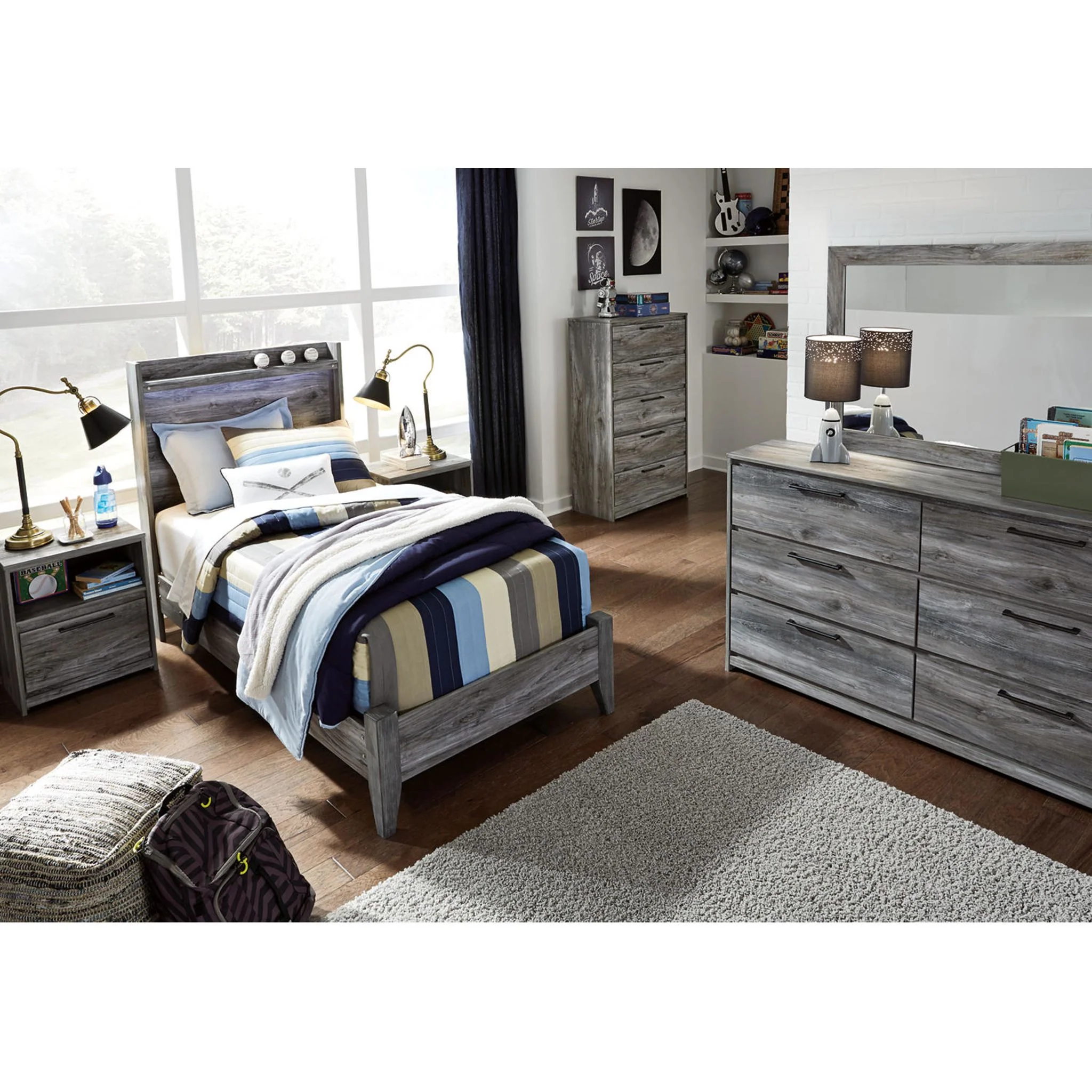 Baystorm Twin Panel Bed - Gray - Image 18