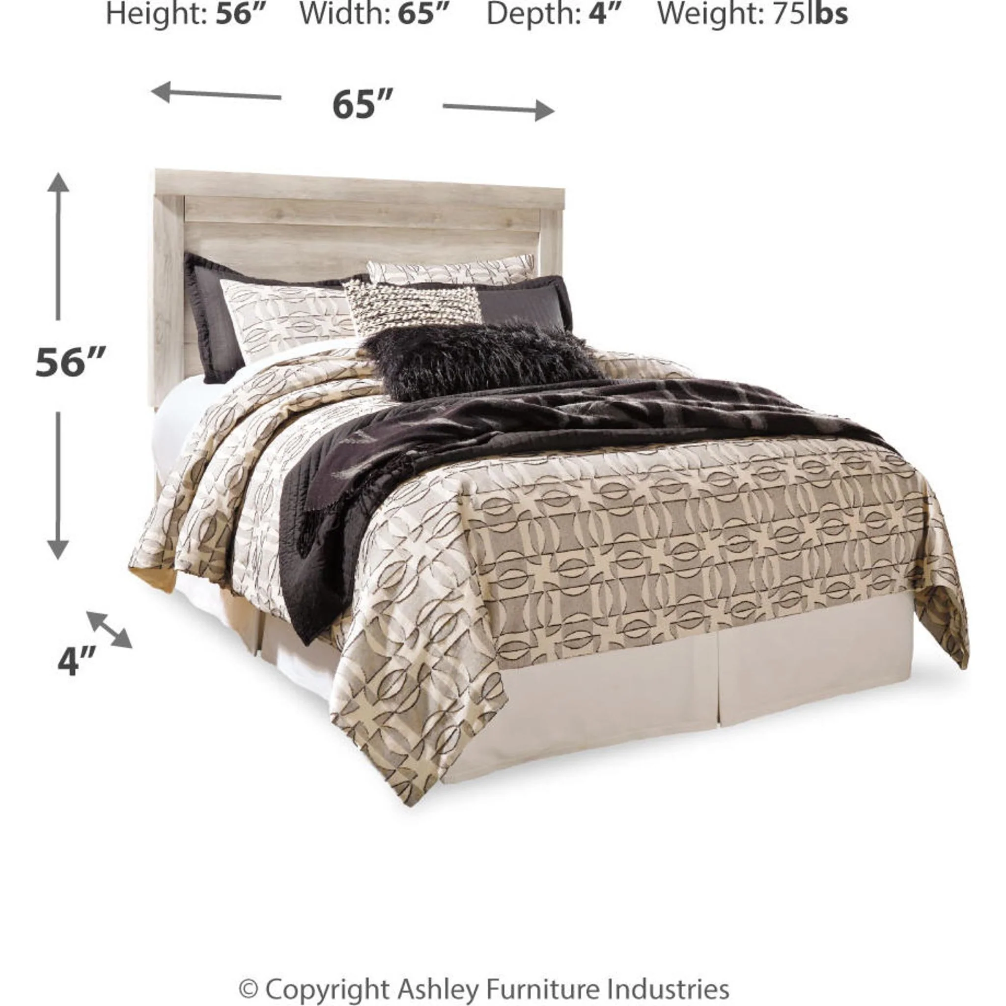 Bellaby Panel Headboard - Whitewash - Image 43