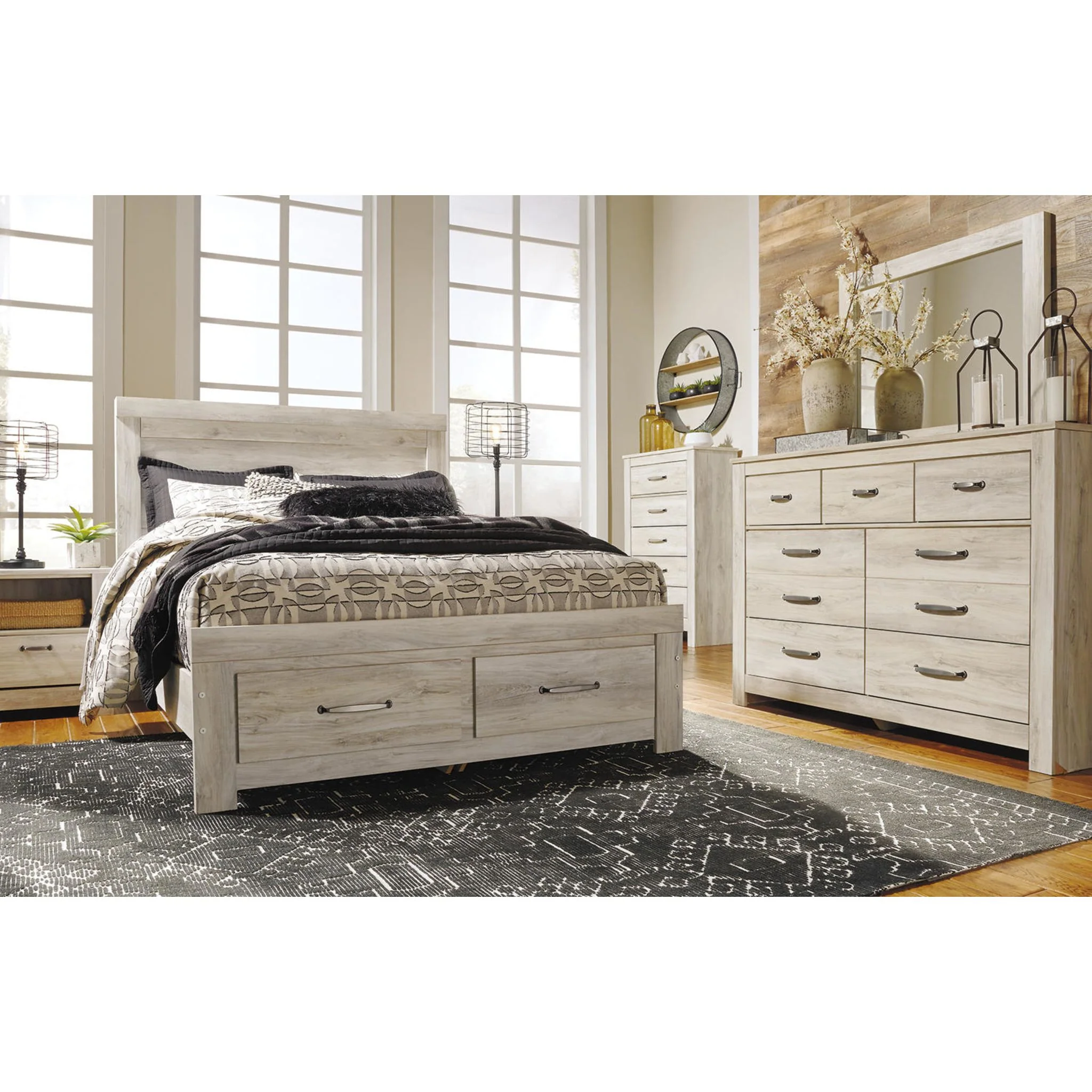 Bellaby Panel Headboard - Whitewash - Image 44