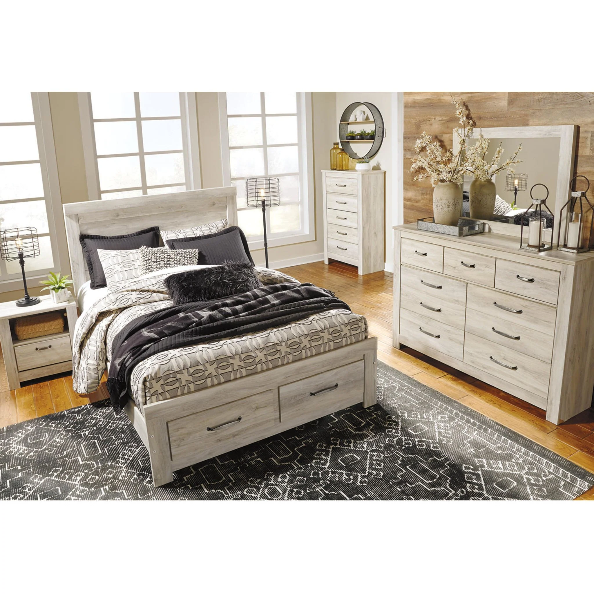 Bellaby Panel Headboard - Whitewash - Image 46