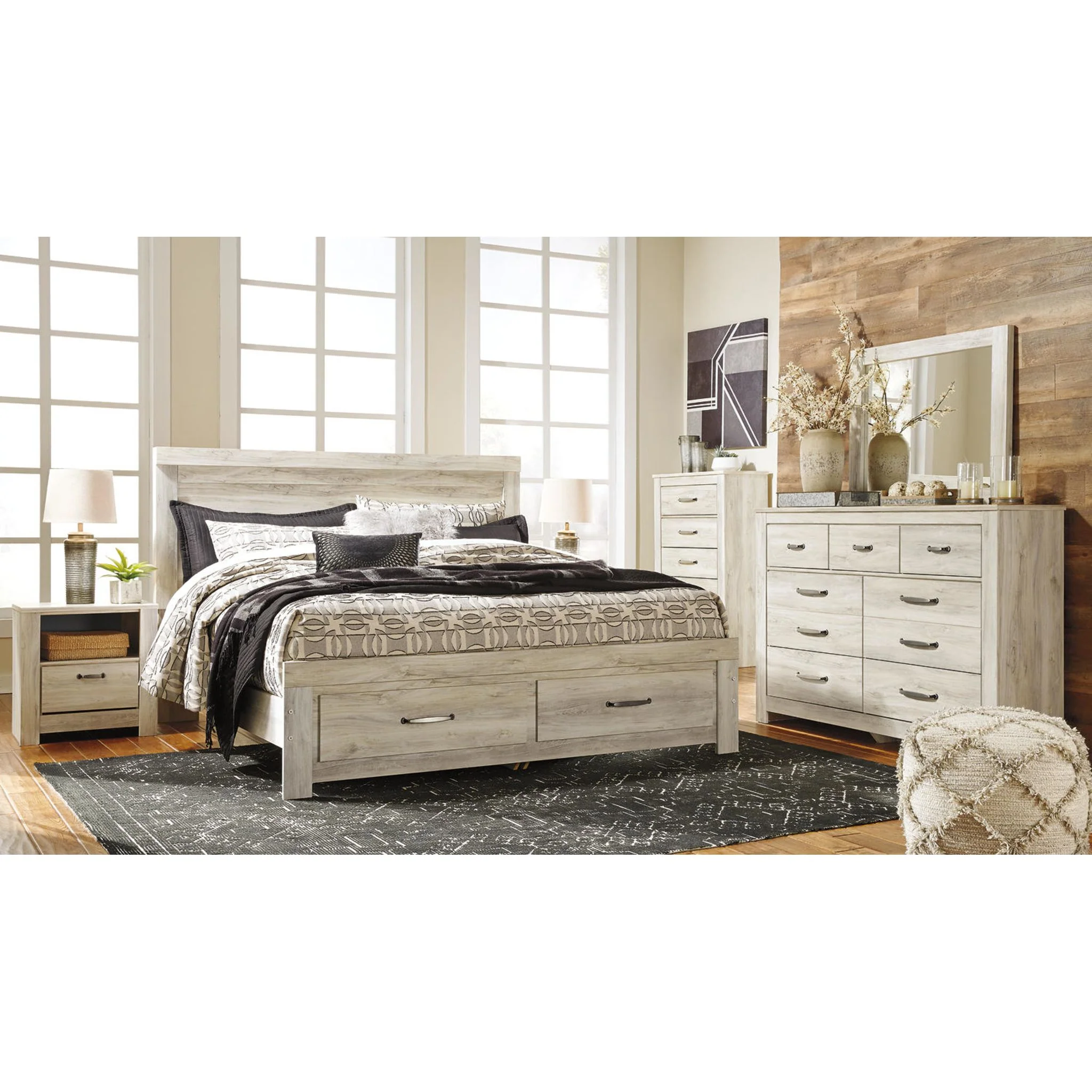 Bellaby Panel Headboard - Whitewash - Image 57
