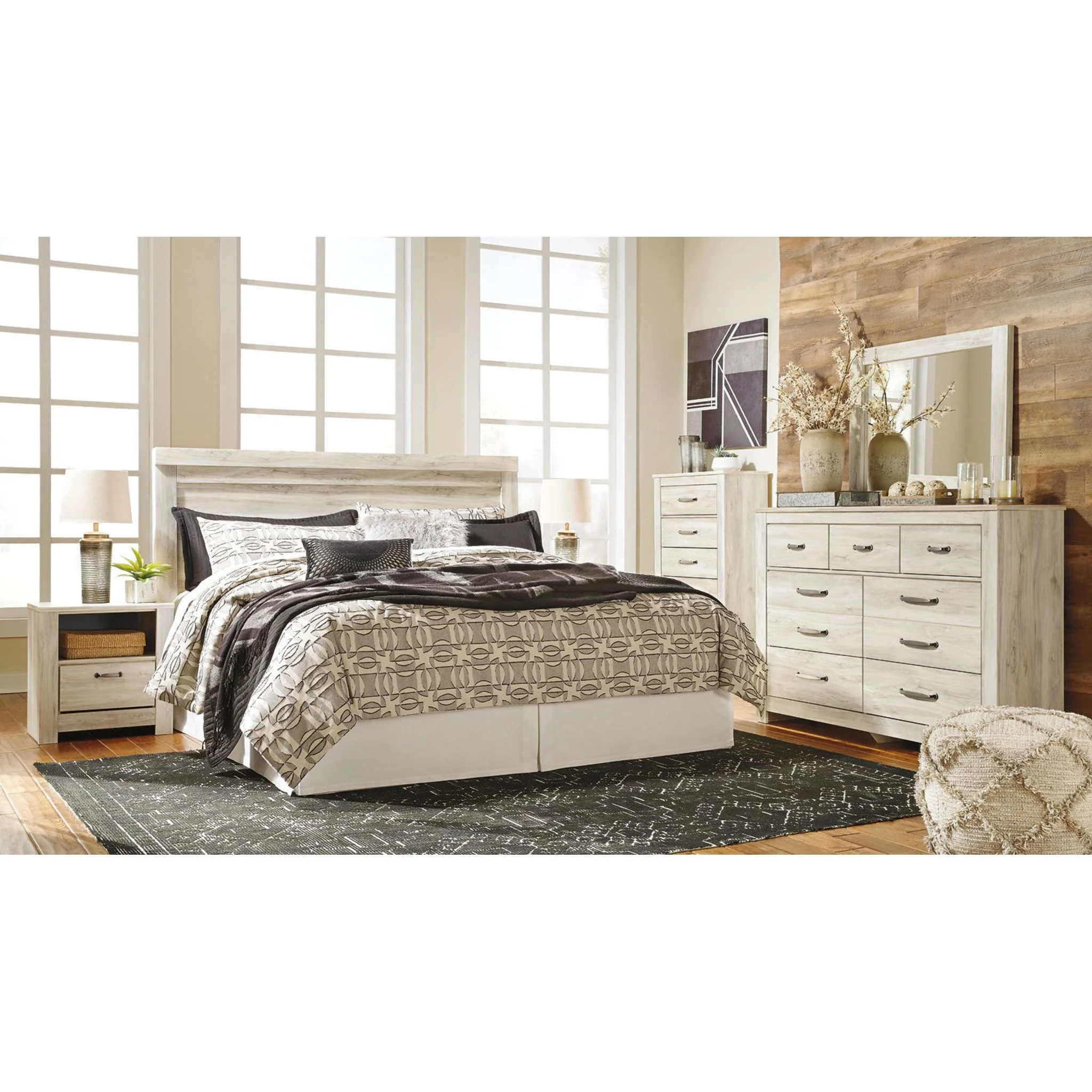 Bellaby Panel Headboard - Whitewash - Image 59