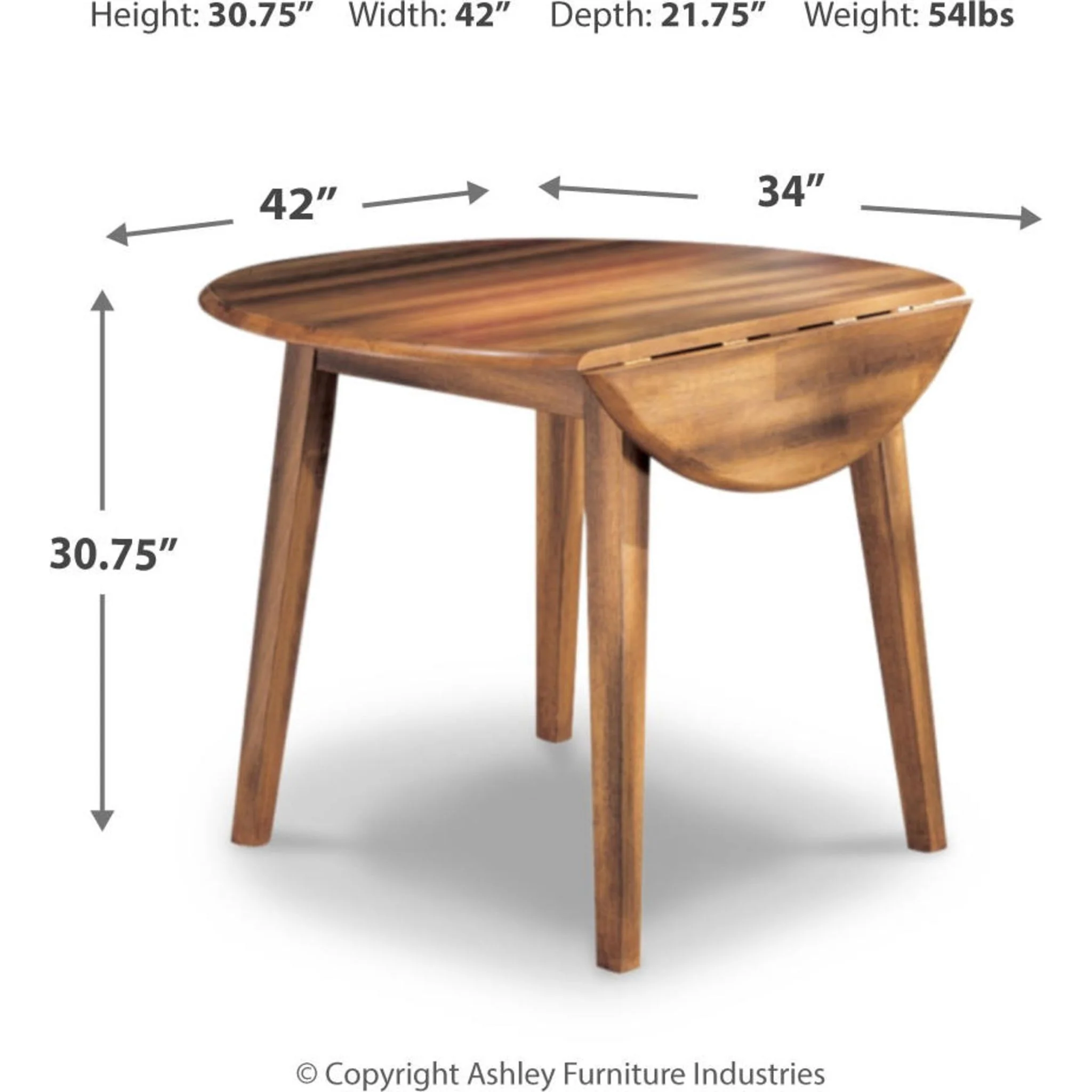Berringer Drop Leaf Table - Rustic Brown - (D199-15) - Image 12
