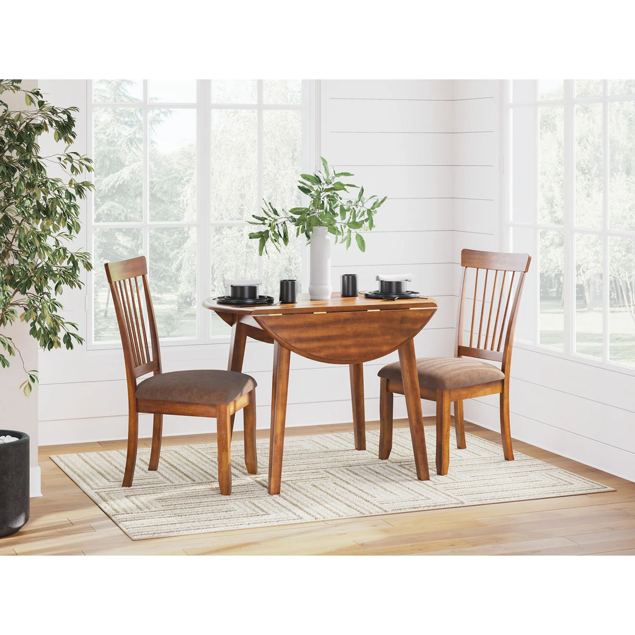 Berringer Drop Leaf Table - Rustic Brown - (D199-15) - Image 7