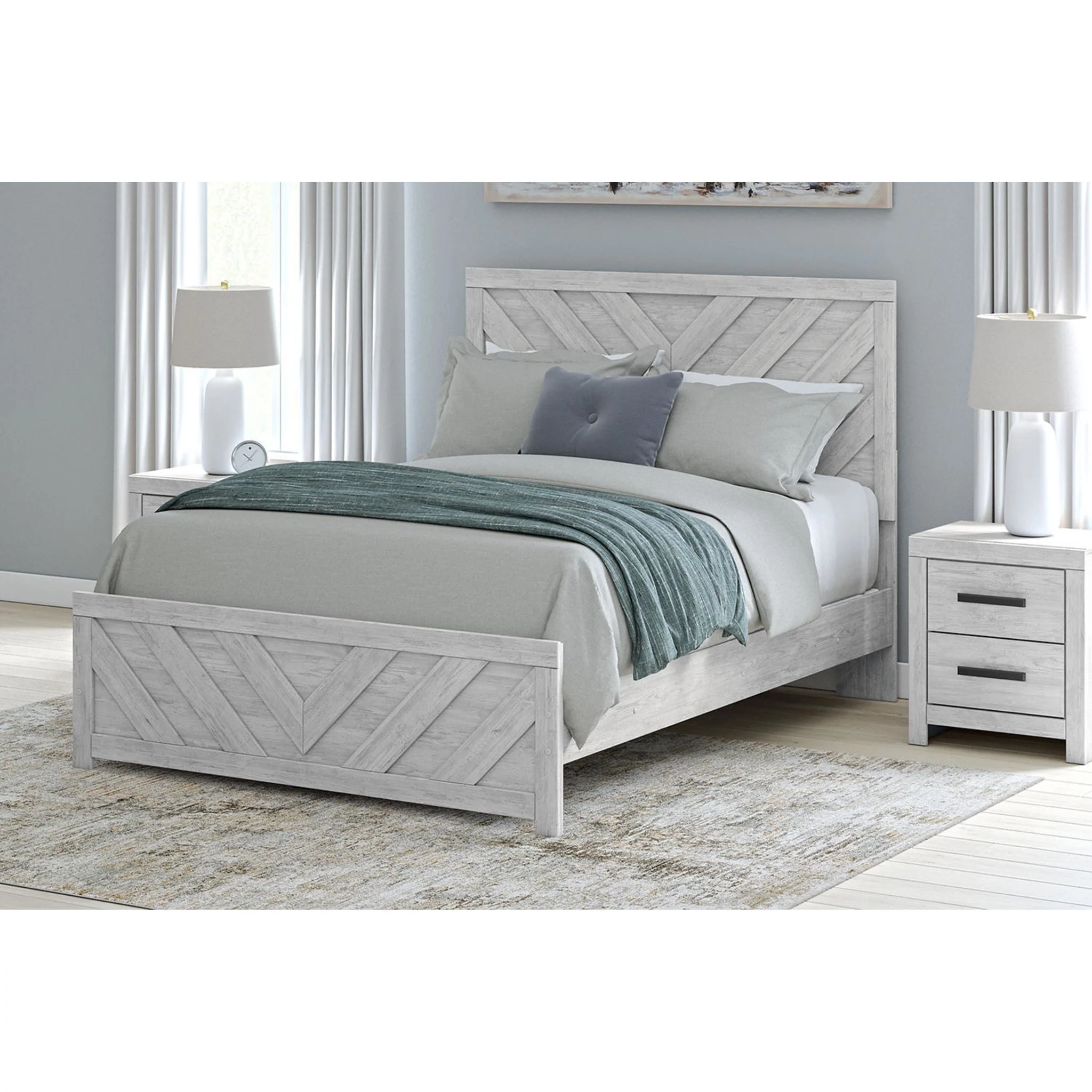 Cayboni Queen Panel Bed - Whitewash - Image 13