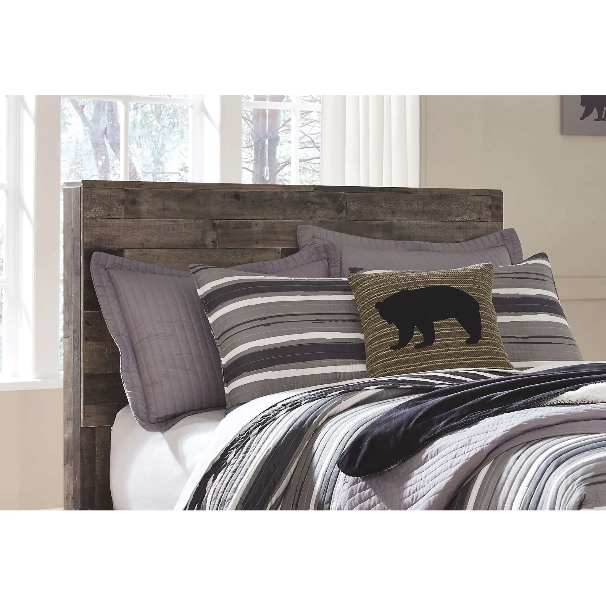 Full Panel Bed with 6 Drawer Storage - Multi Gray - Image 3