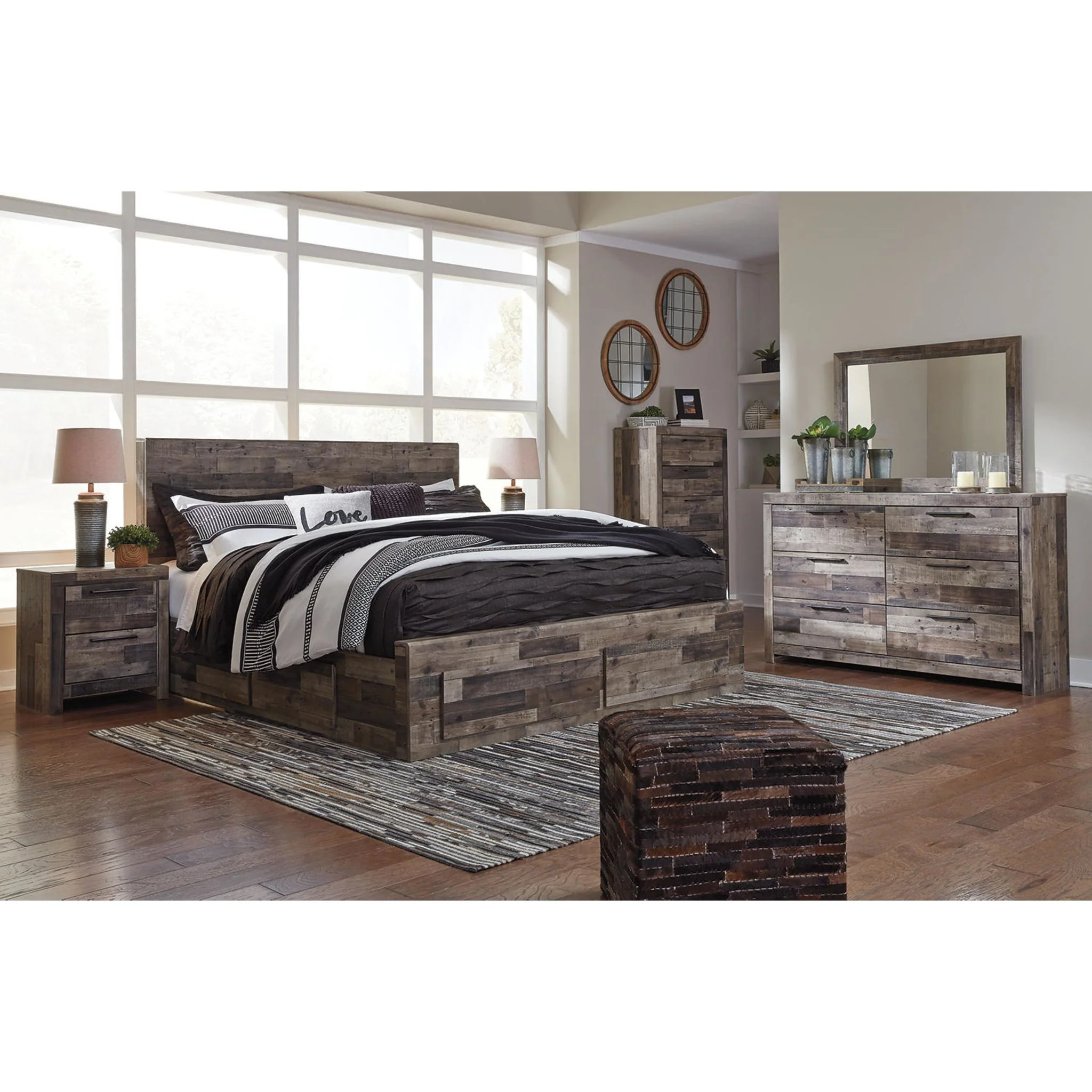 Derekson Panel Bed with 4 Drawer Storage - Multi Gray - Image 25