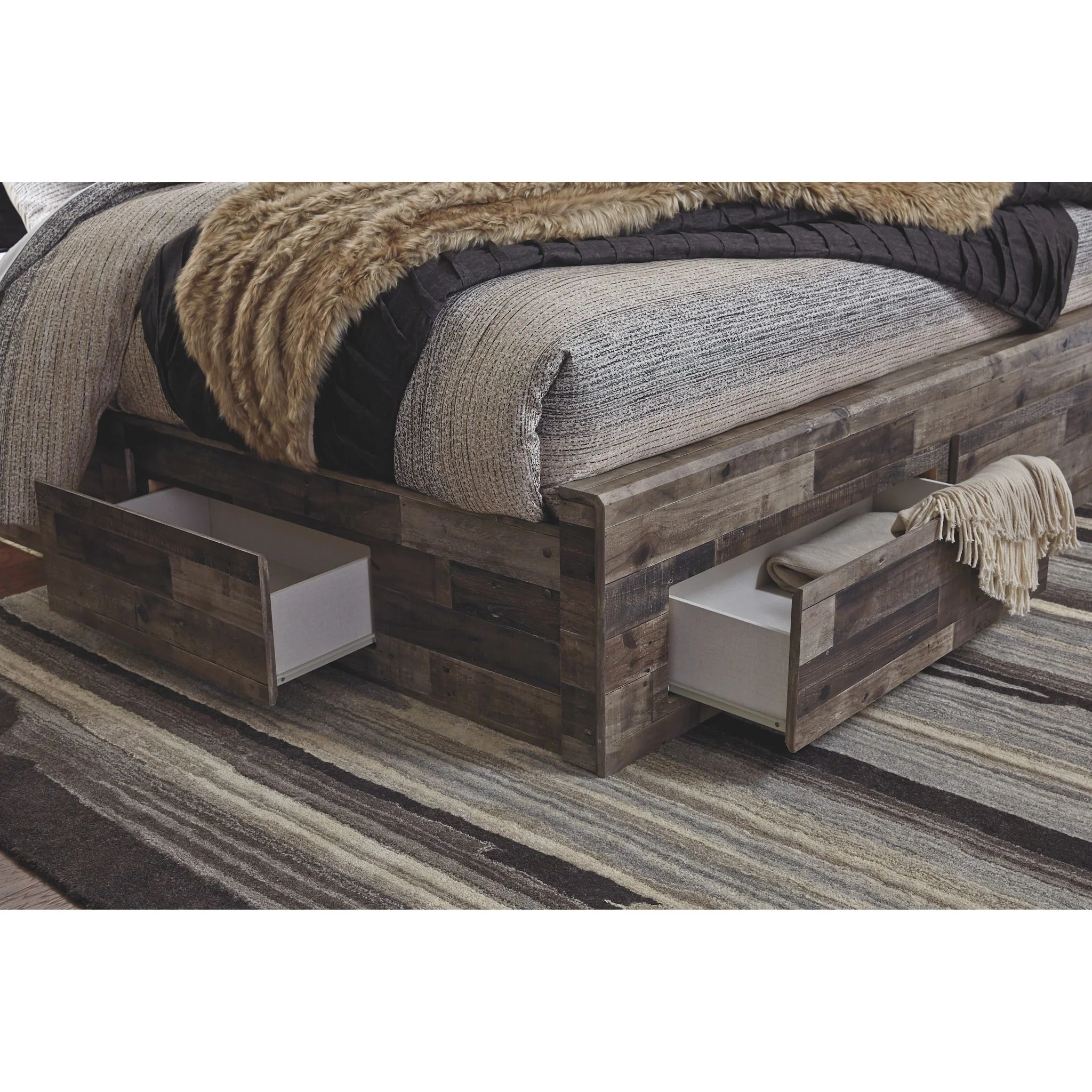 Derekson Panel Bed with 4 Drawer Storage - Multi Gray - Image 5