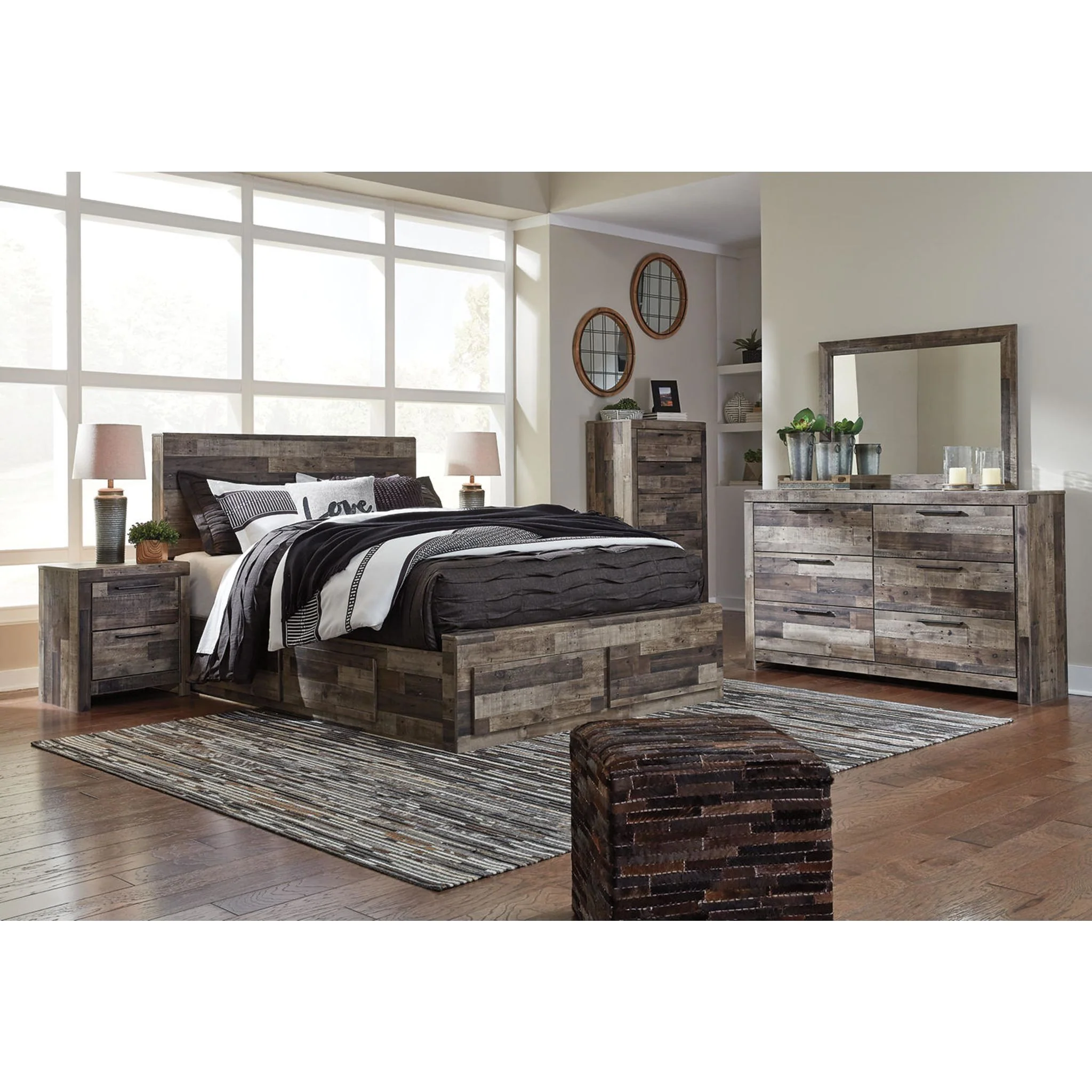 Derekson Panel Bed with 4 Drawer Storage - Multi Gray - Image 9