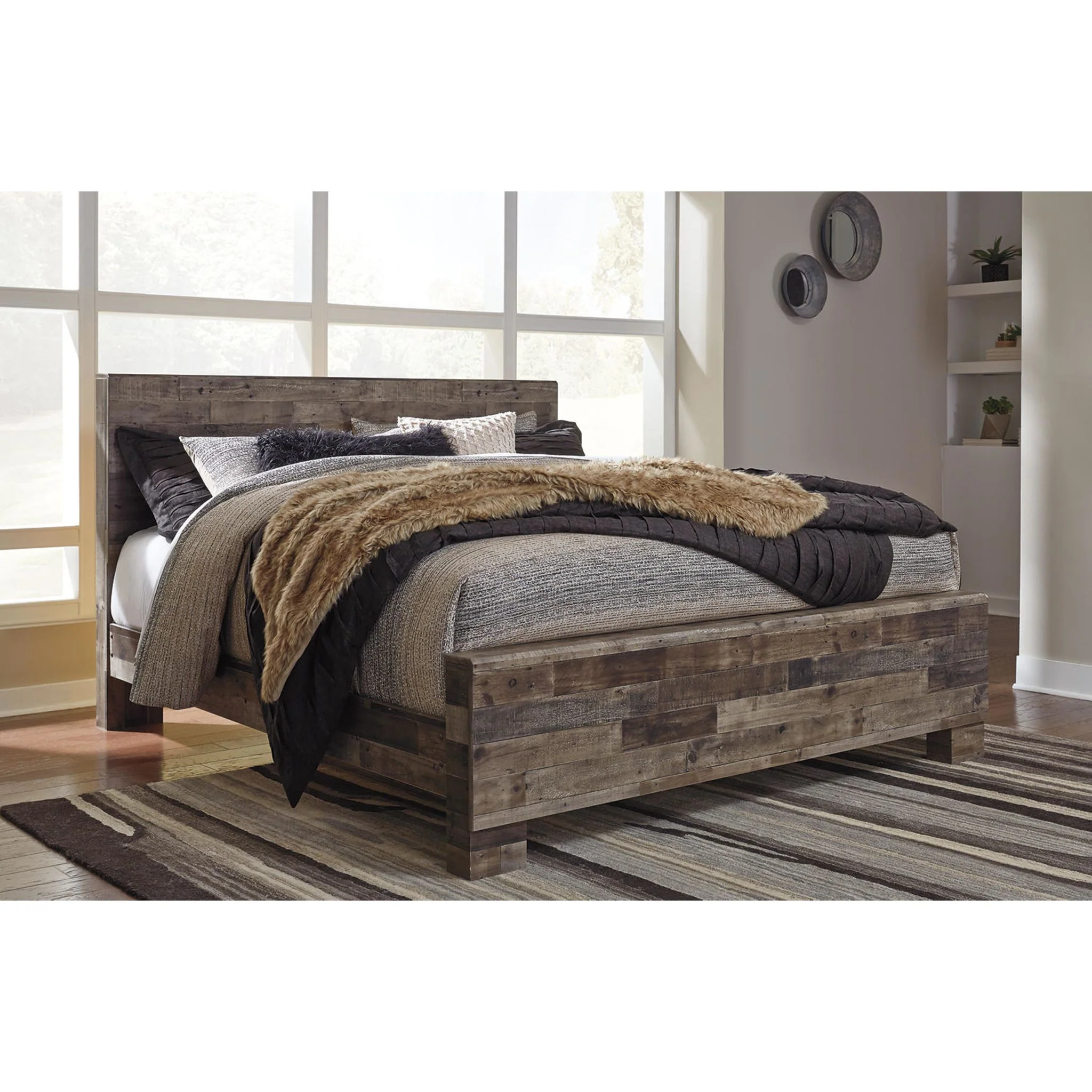 Derekson Panel Headboard - Multi Gray - Image 11