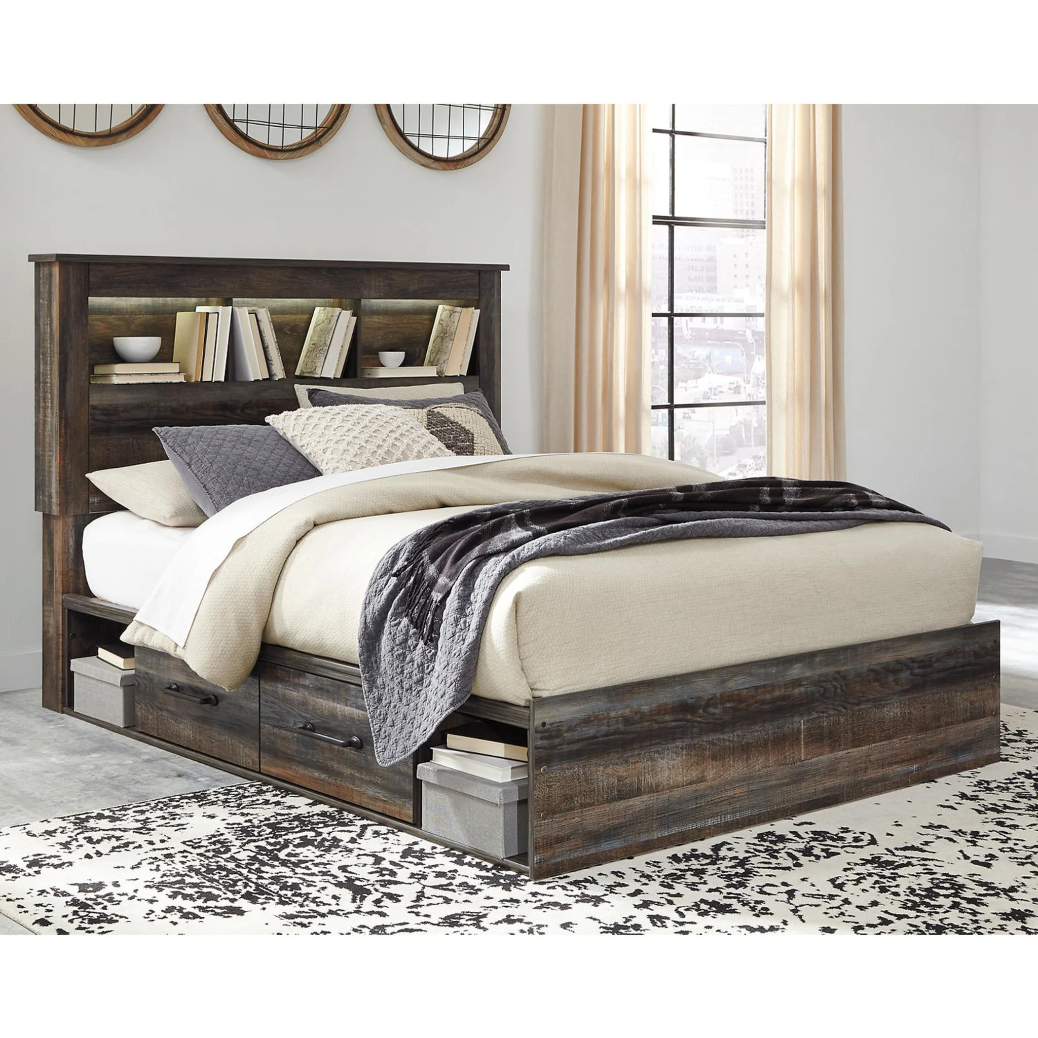 Drystan Bookcase Bed with 4 Drawer Storage - Multi - Image 7