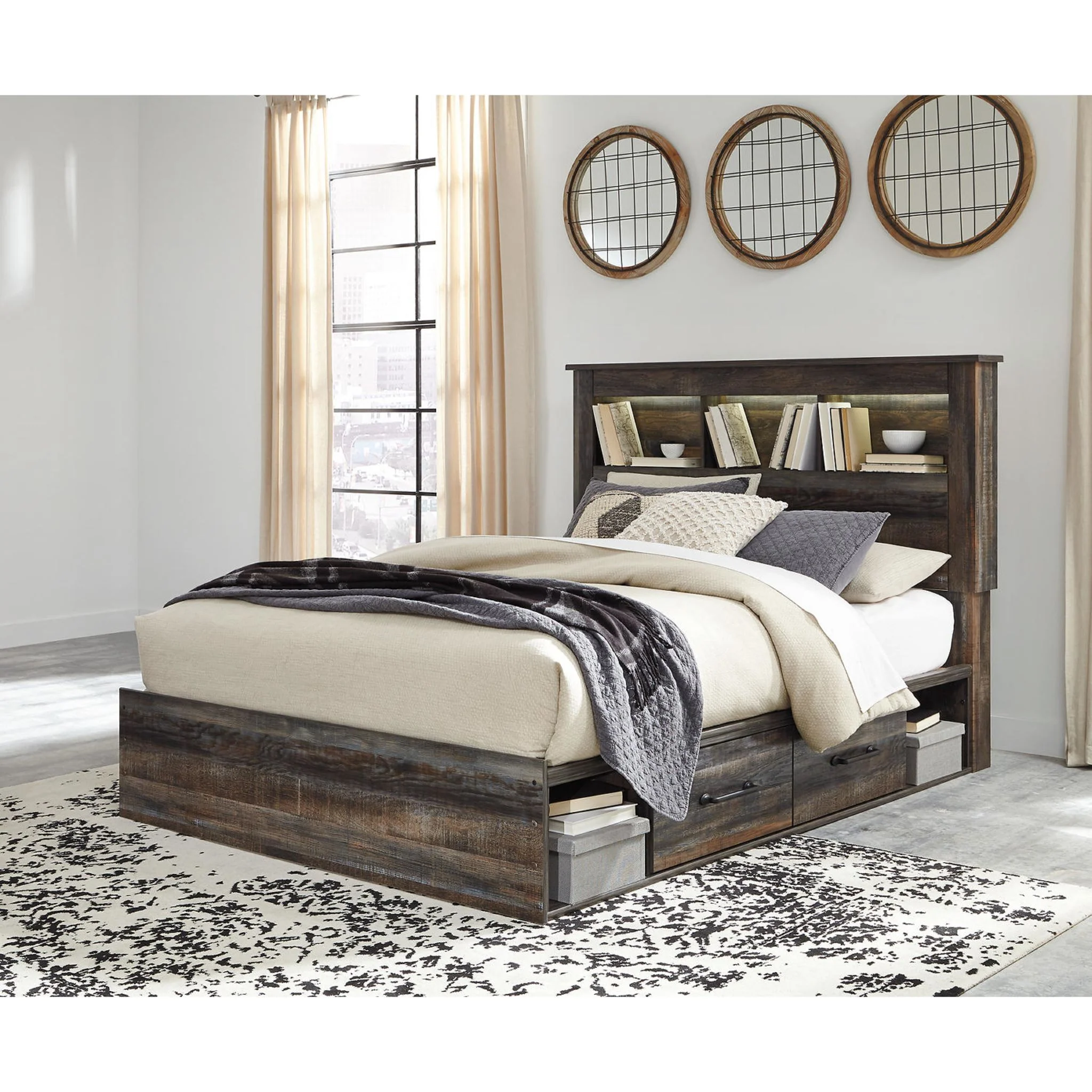 Drystan Bookcase Bed with 4 Drawer Storage - Multi - Image 9