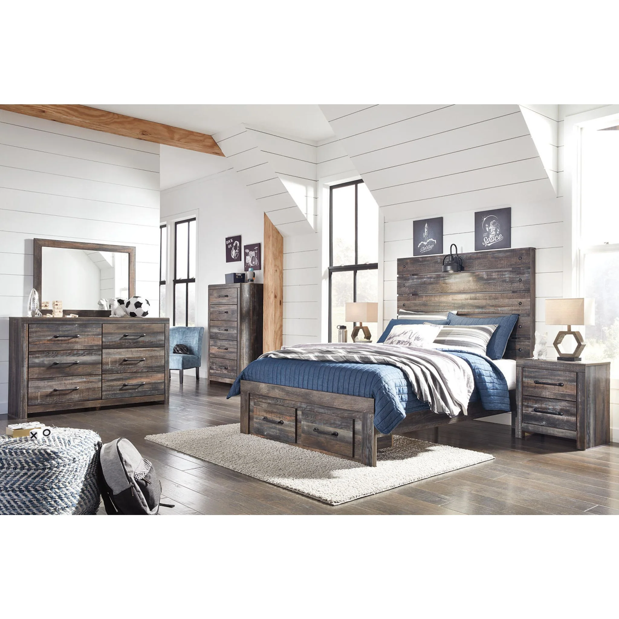 Drystan Full Panel Bed with Footboard Storage - Image 5