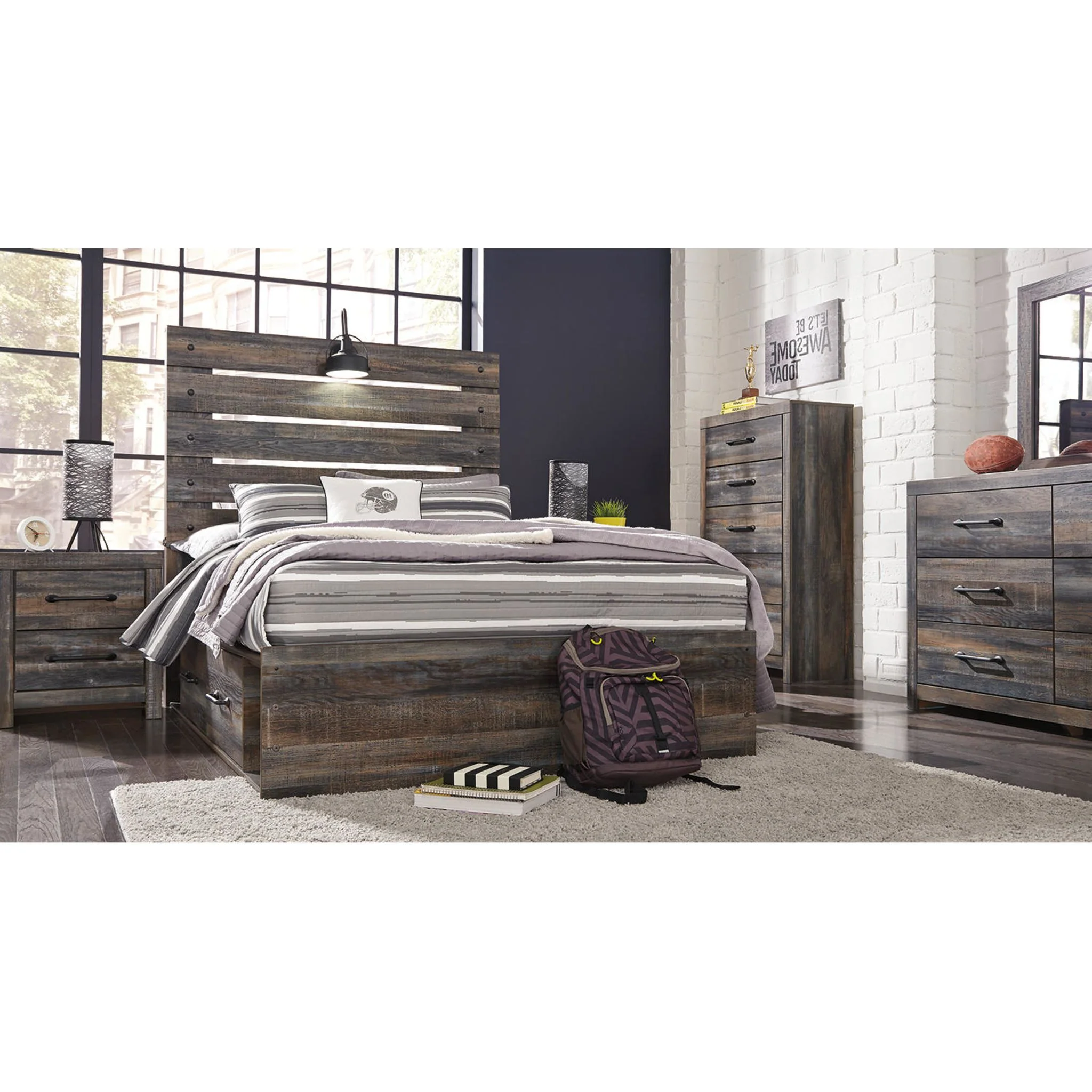 Drystan Panel Bed with 2 Drawer Storage - Multi - Image 41