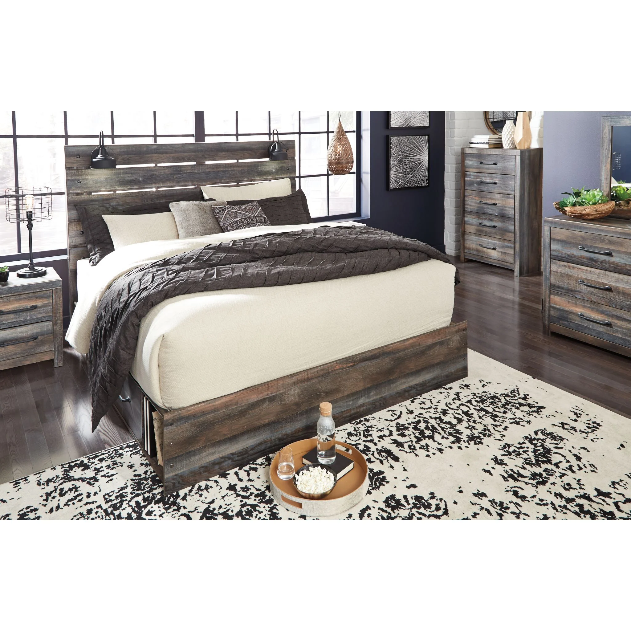 Drystan Panel Bed with 4 Drawer Storage - Multi - Image 13