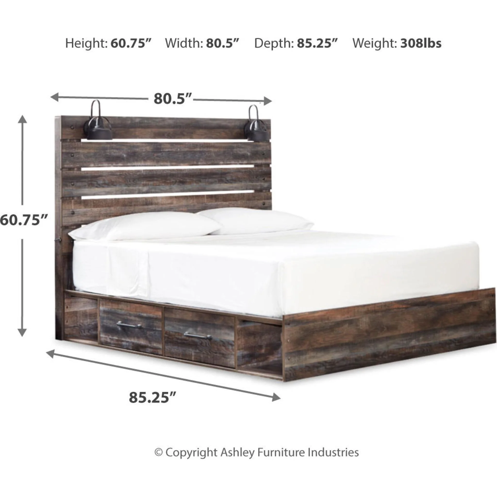 Drystan Panel Bed with 4 Drawer Storage - Multi - Image 28