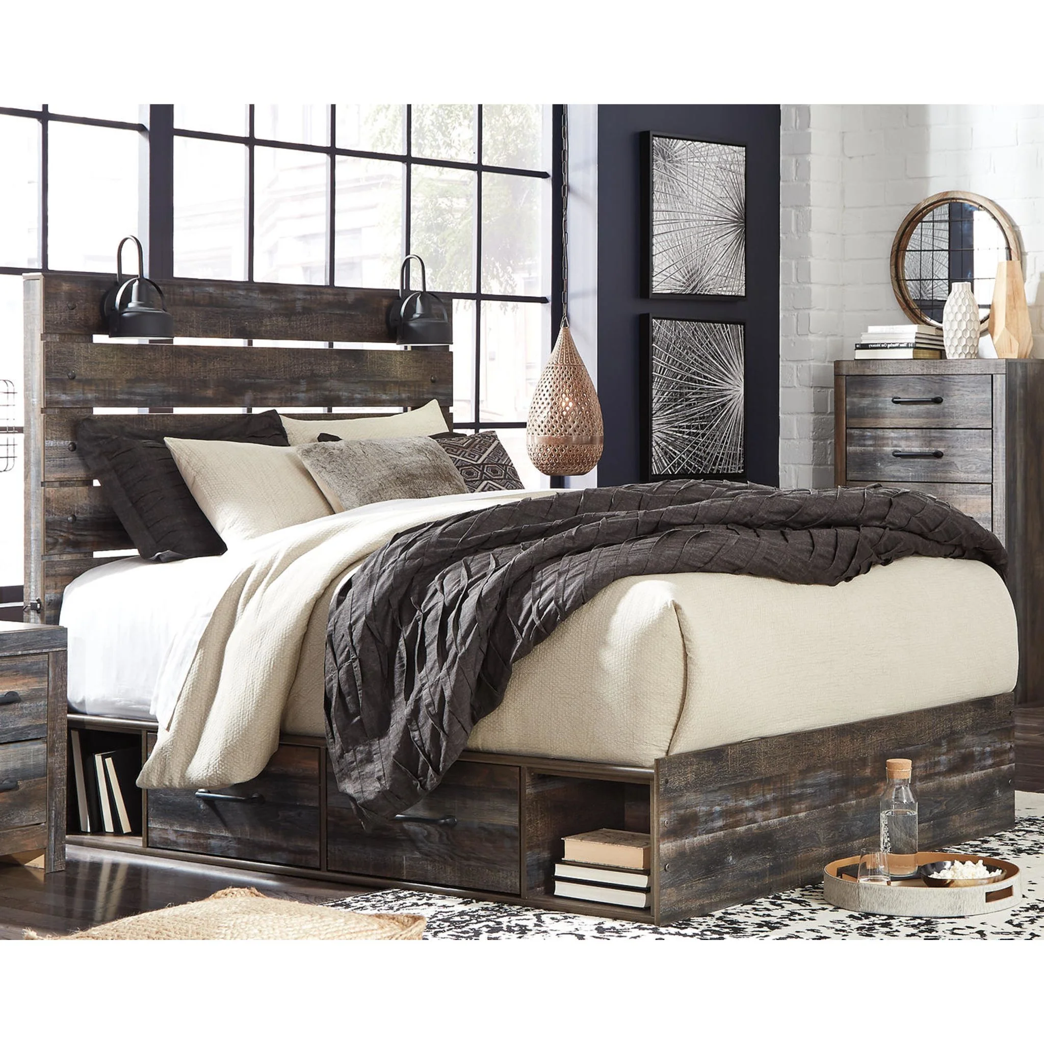 Drystan Panel Bed with 4 Drawer Storage - Multi - Image 6