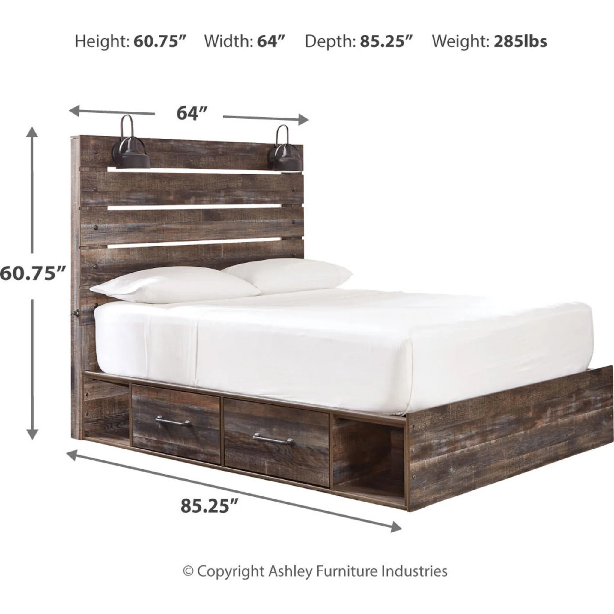 Drystan Panel Bed with 4 Drawer Storage - Multi - Image 8