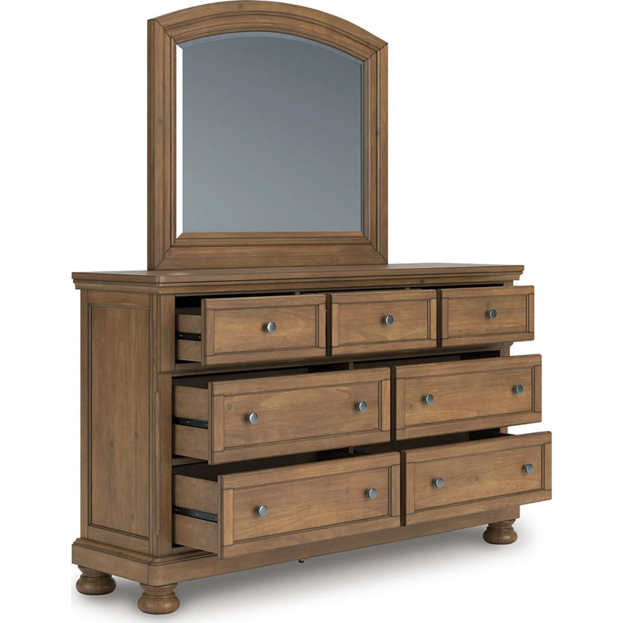 Feddinger 6 Piece Sleigh Storage Bedroom - Medium Brown - Image 33