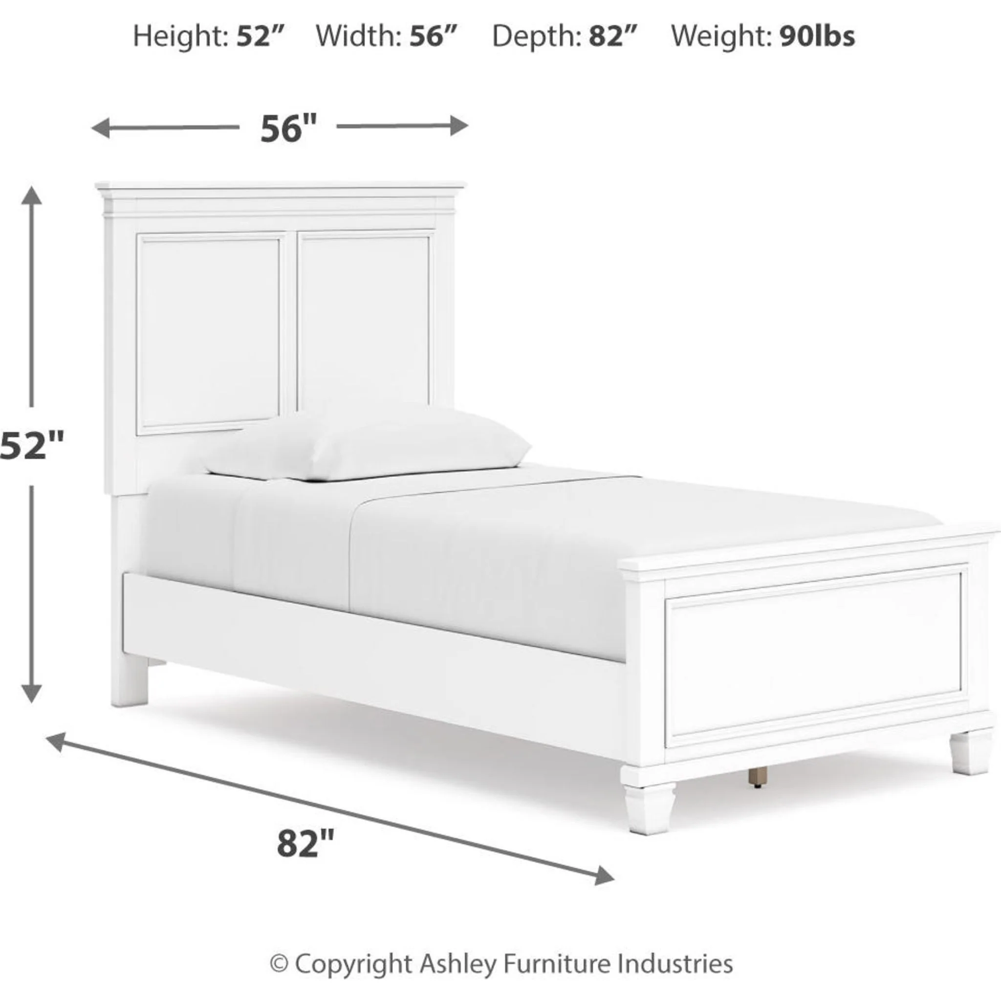Fortman Panel Bed - White - Image 5