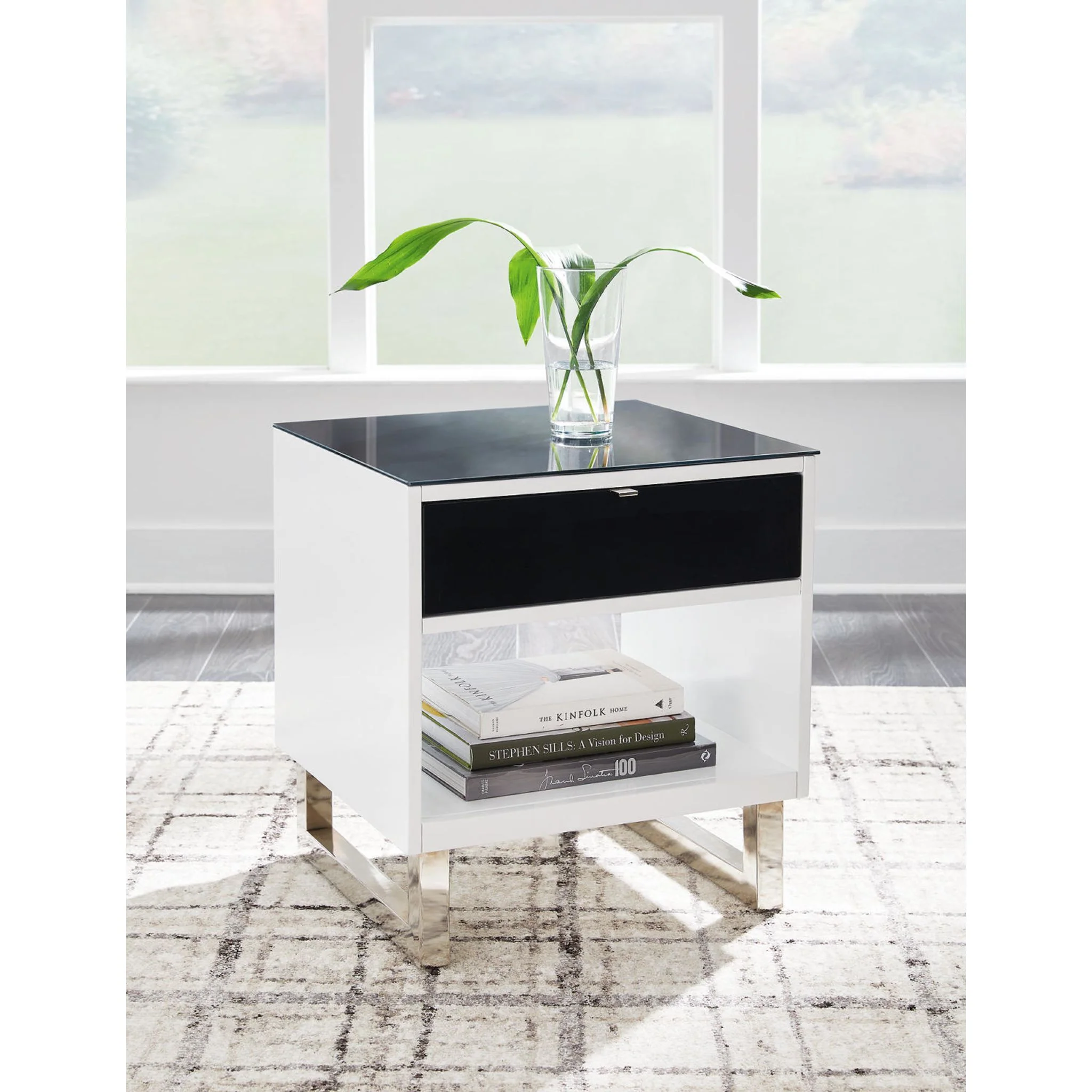 Gardoni End Table - White/Black - Image 2