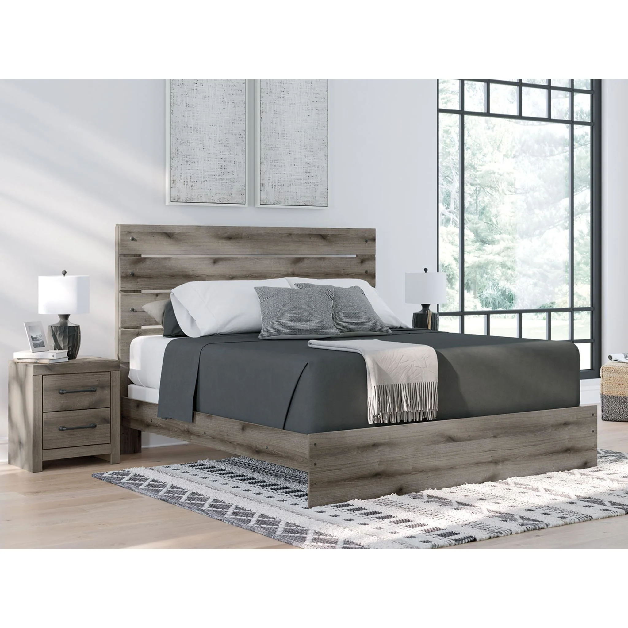 Graystorm King Panel Bed - Brown Gray - Image 2