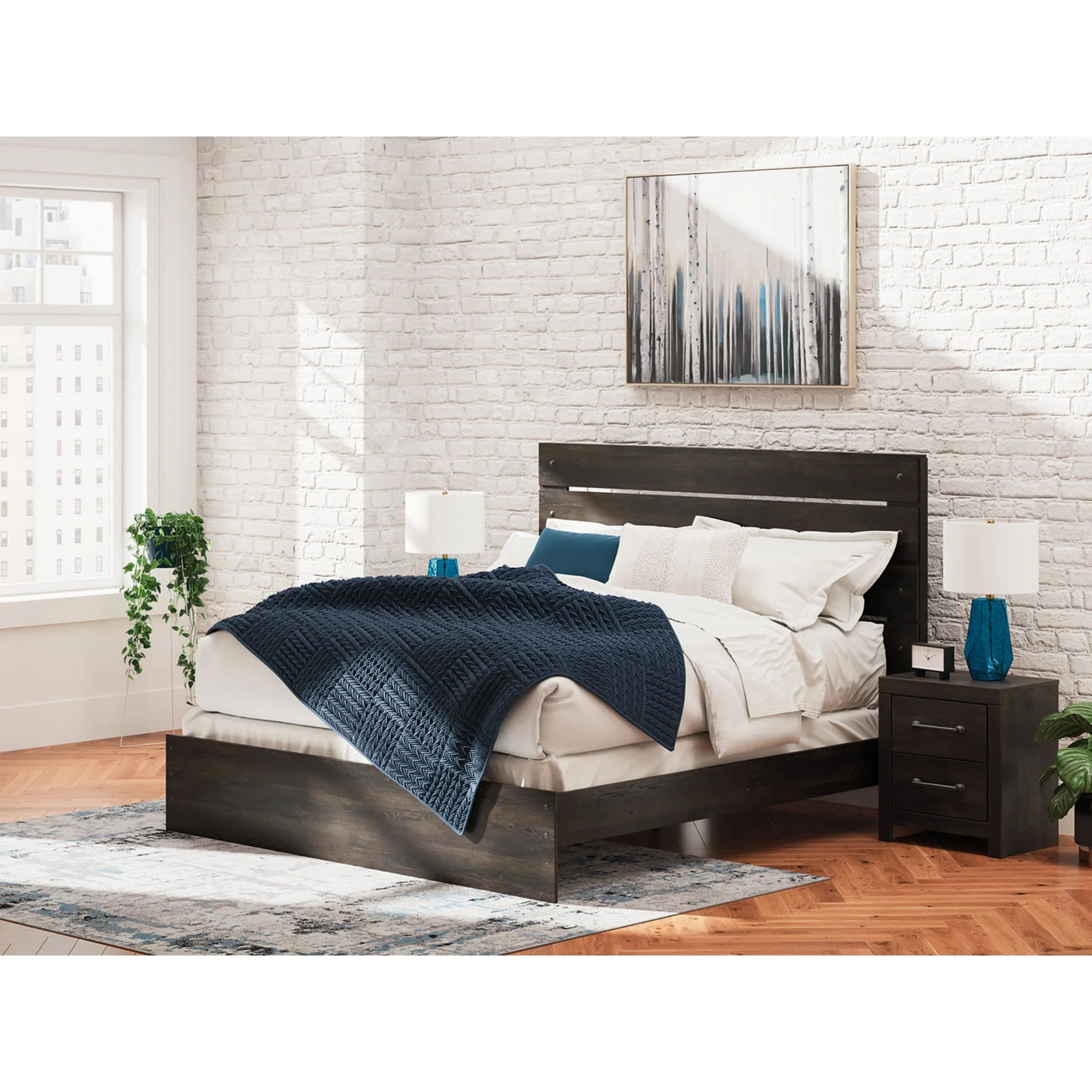 Hollivern King Panel Bed - Dark Gray - Image 2