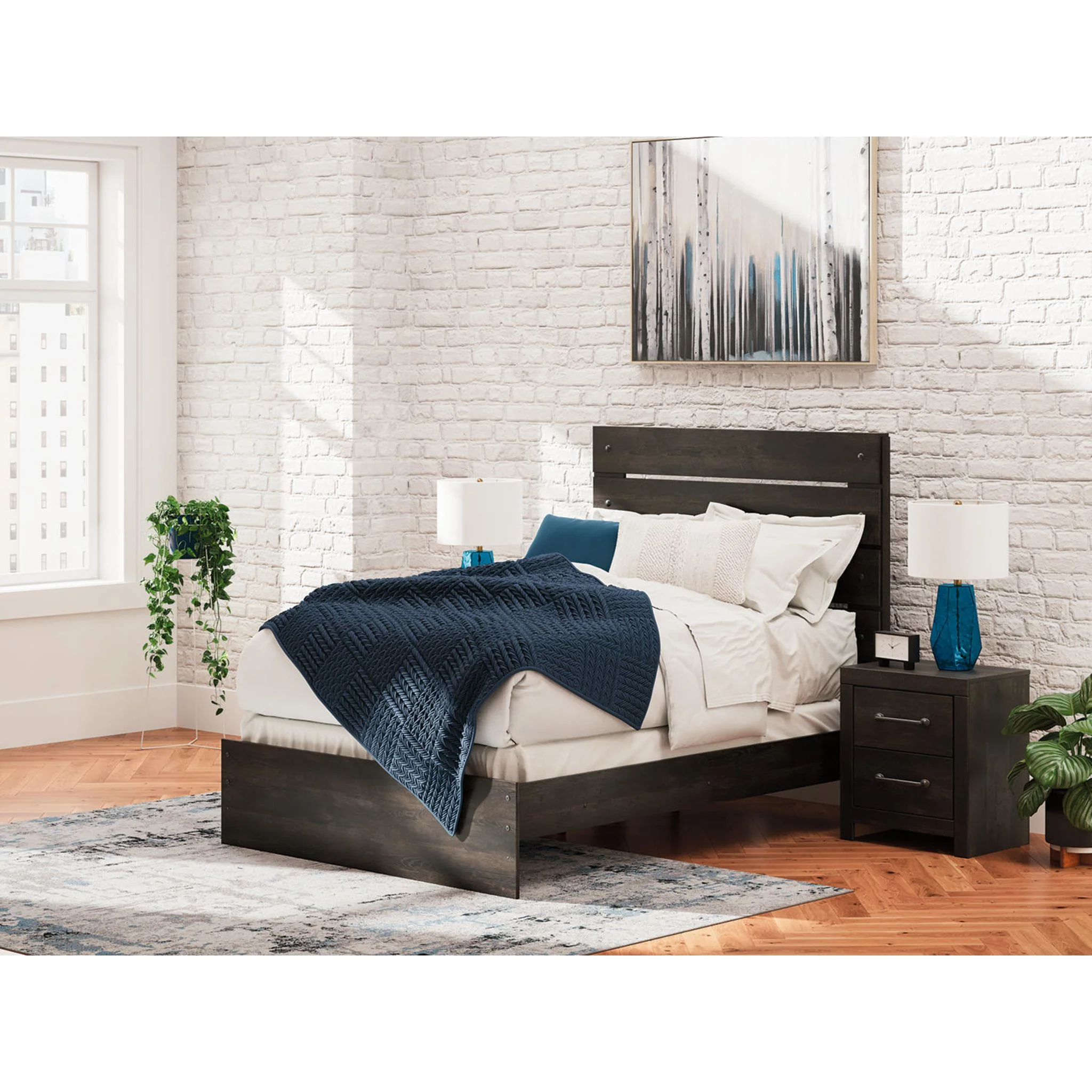 Hollivern Panel Bed - Dark Gray - Image 31