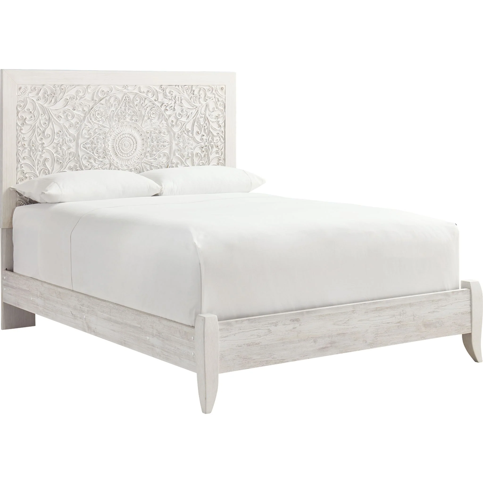 Jareth Panel Bed - Whitewash