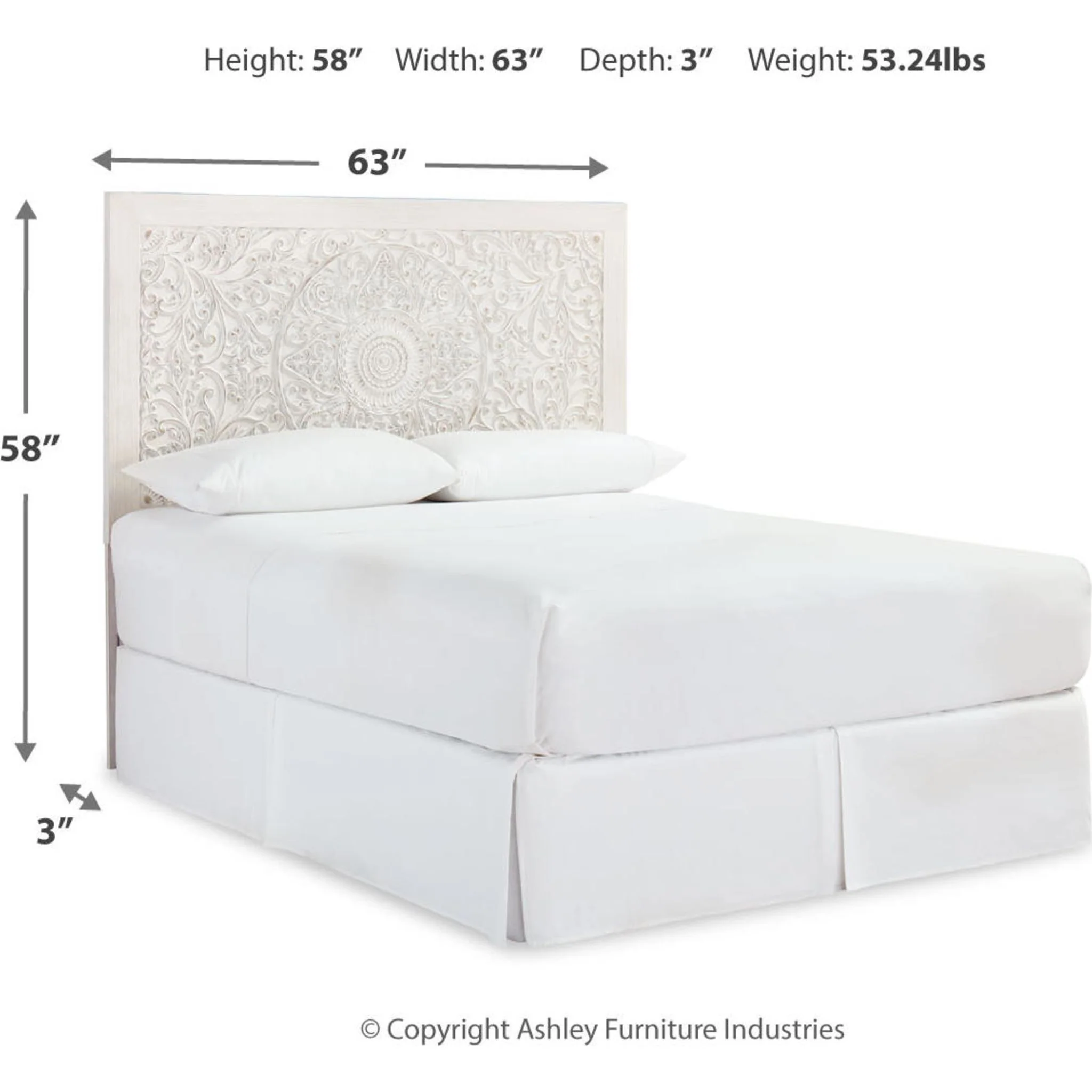Jareth Panel Bed - Whitewash - Image 33