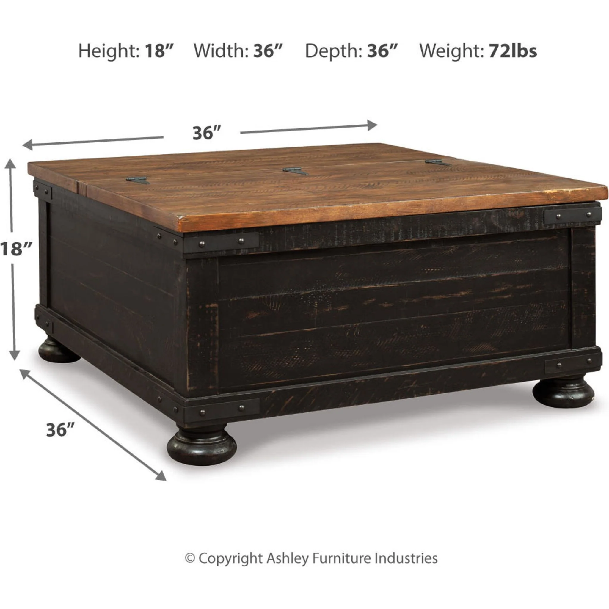 Kendell Coffee Table - Black/Brown - Image 16