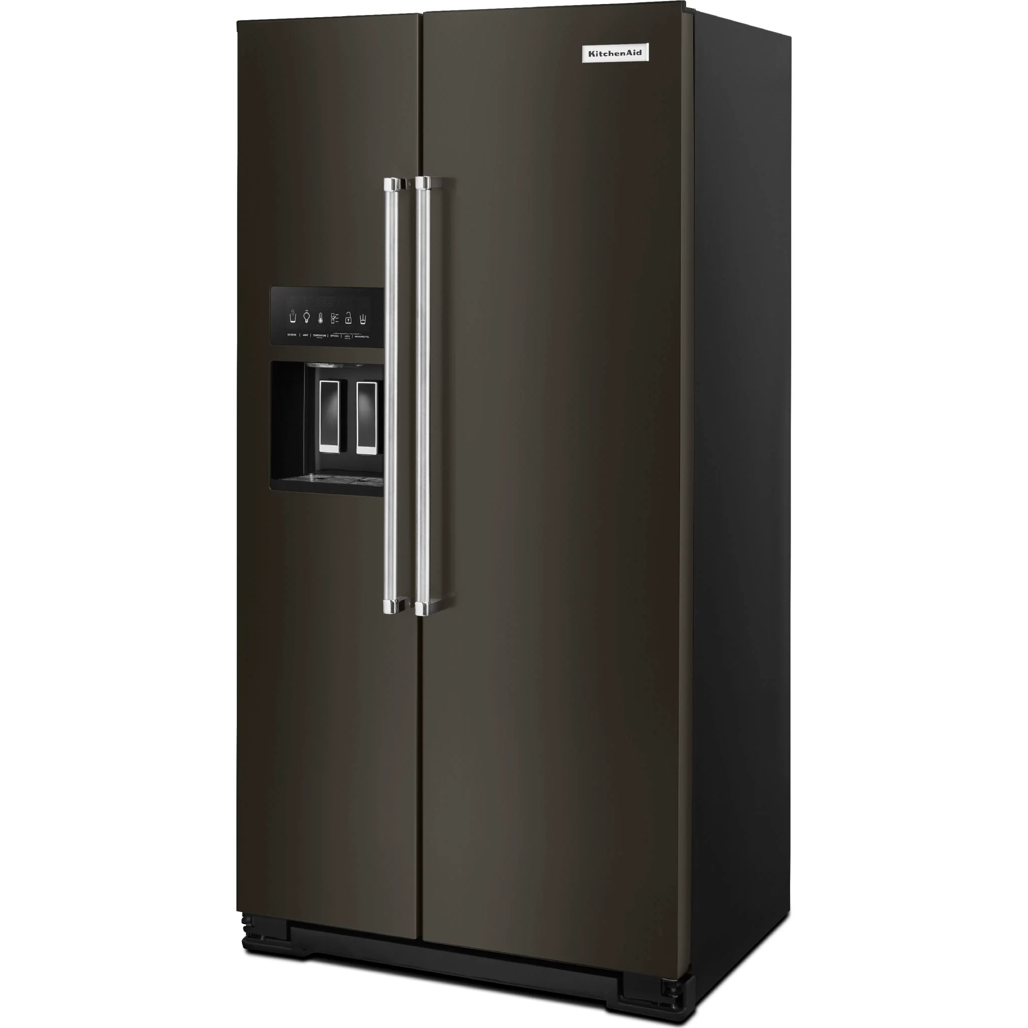 KitchenAid 22.6 cu.. ft. Counter-Depth Side-by-Side Refrigerator with Exterior Ice and Water - Black Stainless (KRSC703HBS) - Image 2