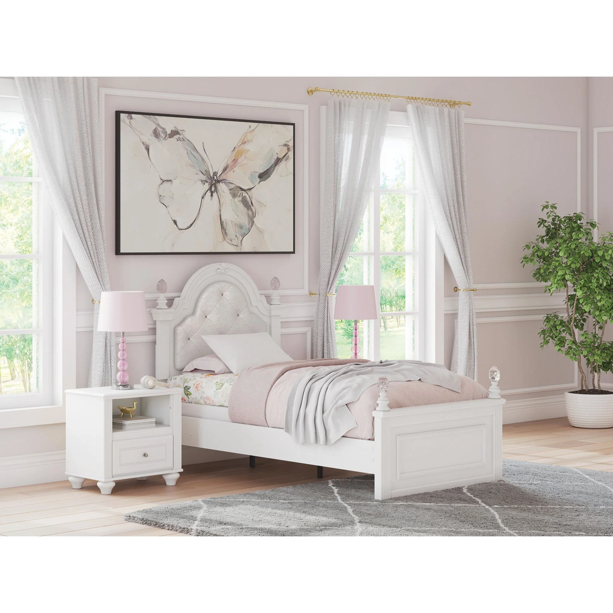 Kozlani Twin Panel Bed - White - Image 2