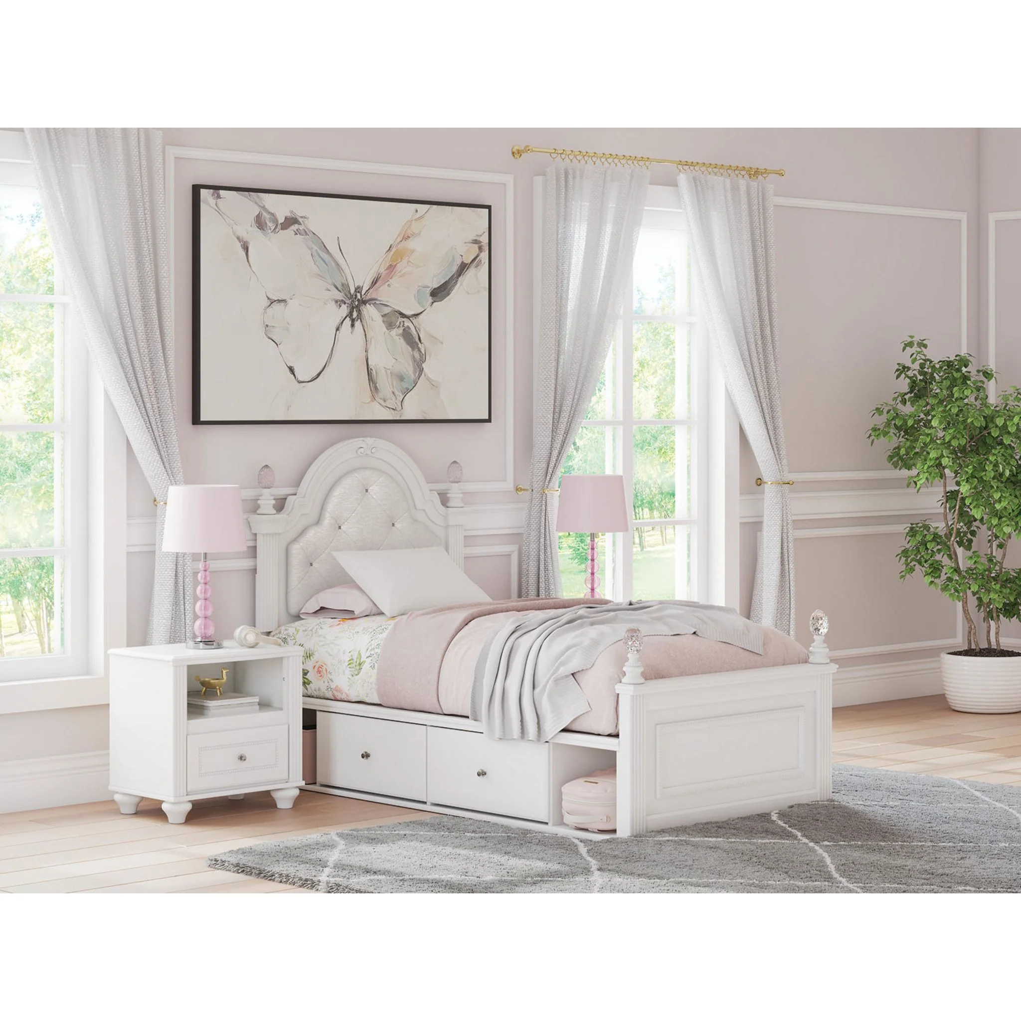 Kozlani Twin Storage Bed - White - Image 2