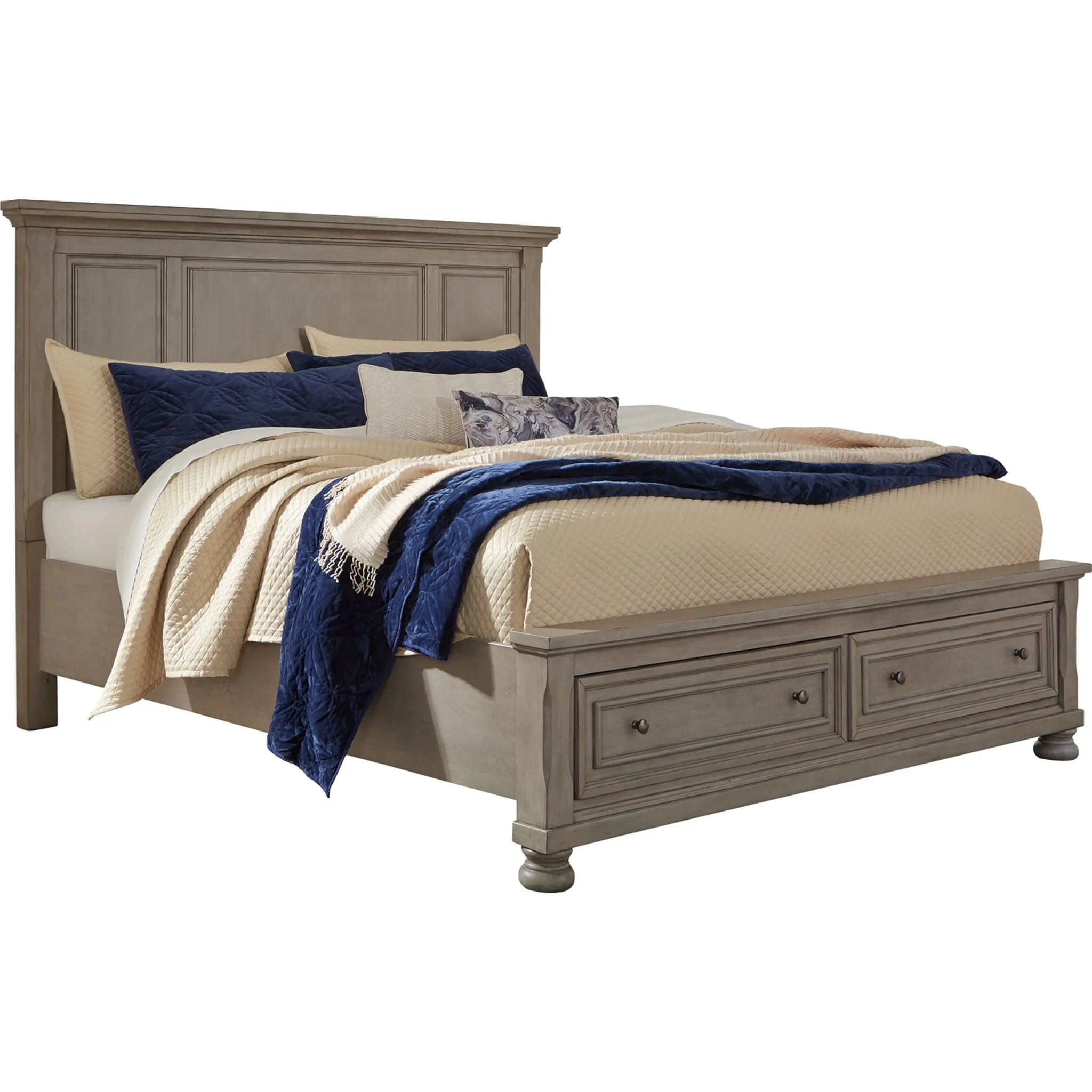 Lettner Queen Storage Bed - Light Gray