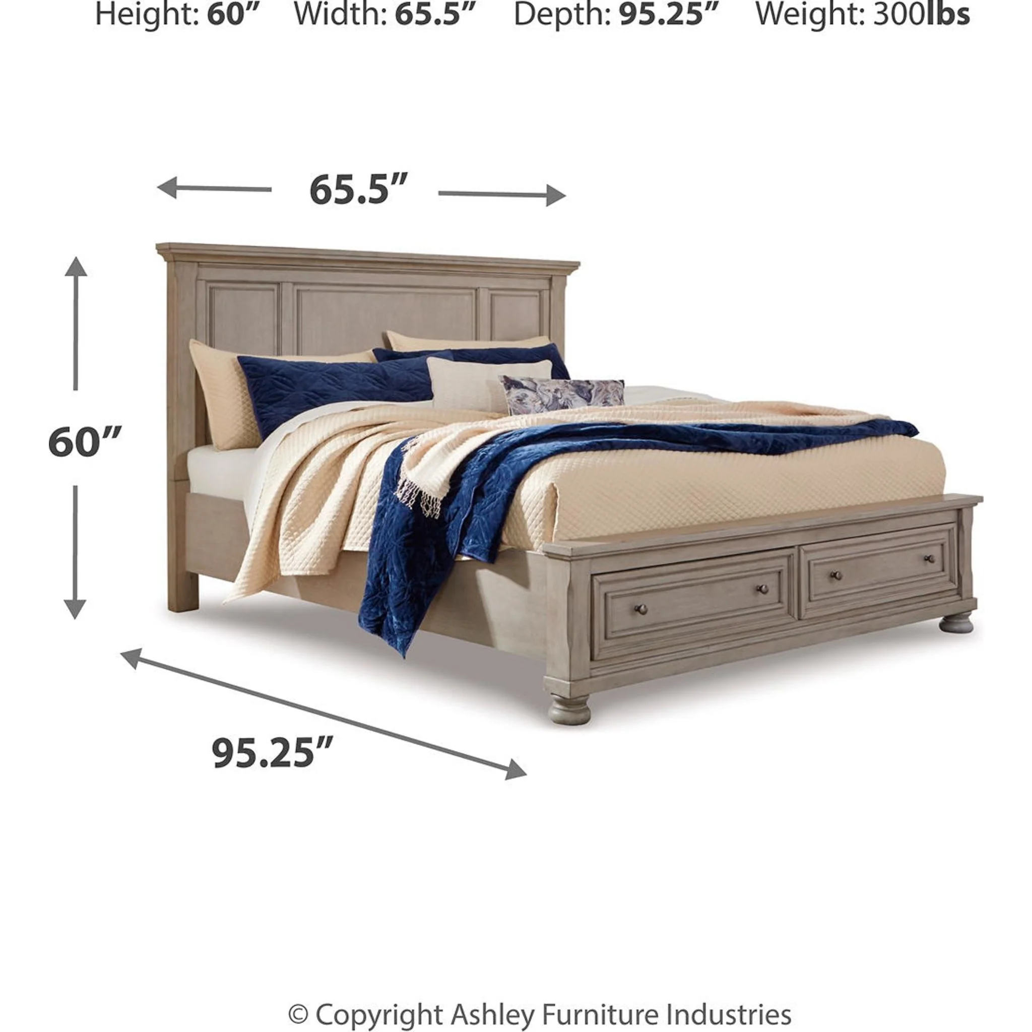 Lettner Queen Storage Bed - Light Gray - Image 6