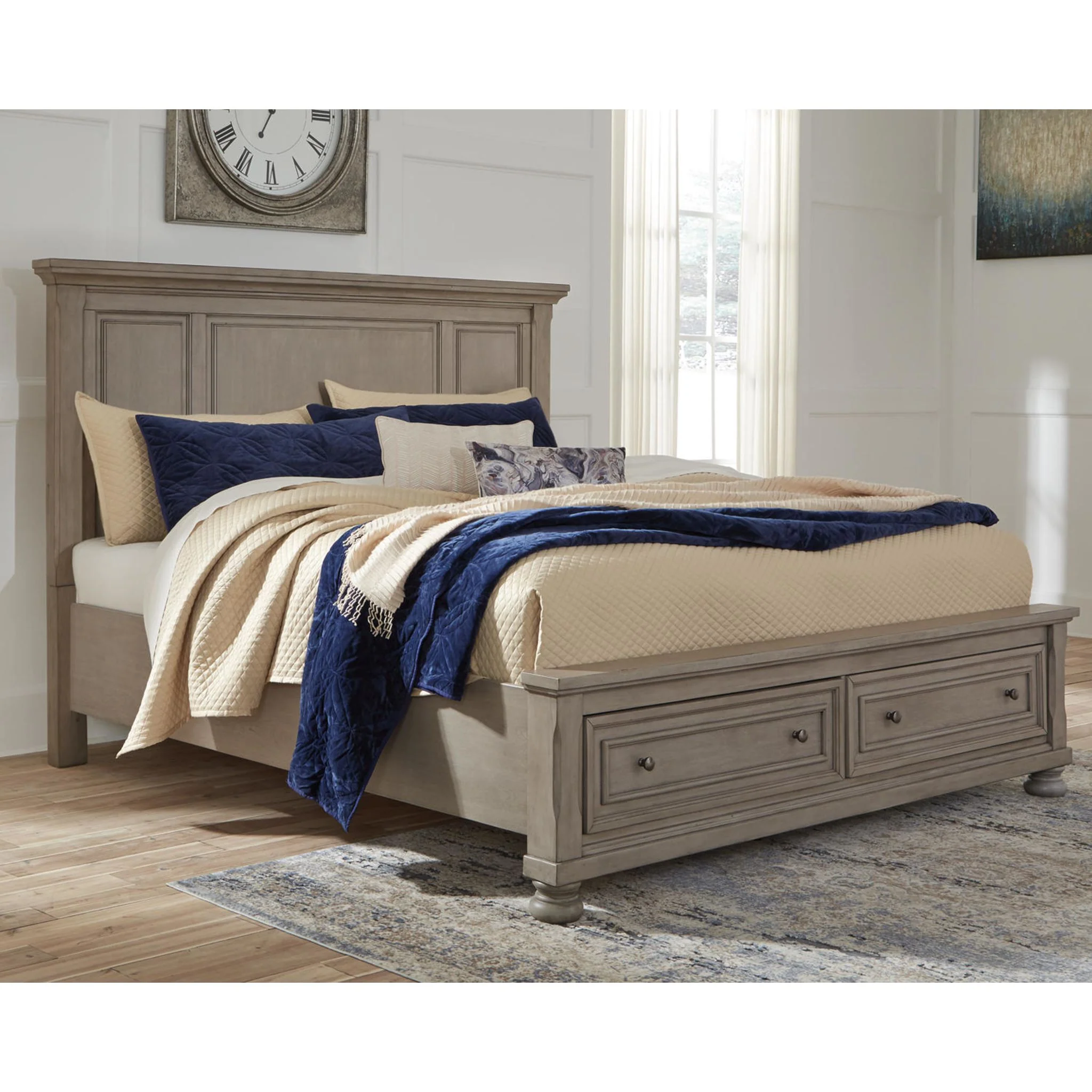 Lettner Queen Storage Bed - Light Gray - Image 7