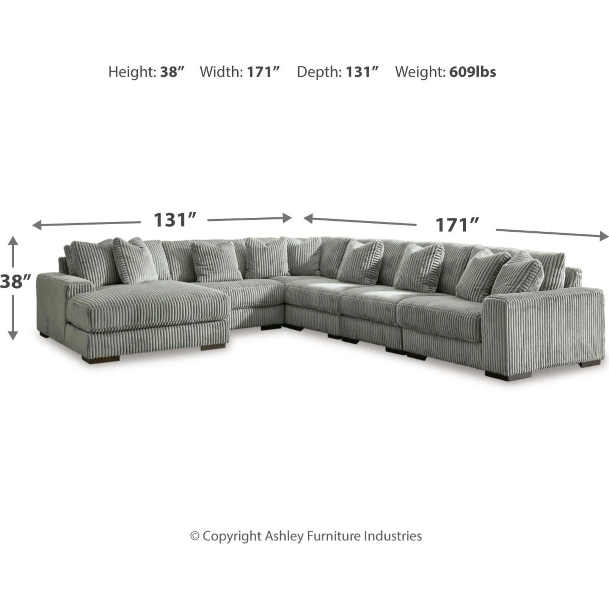 Lindyn 6 Piece Sectional with Chaise - Image 45
