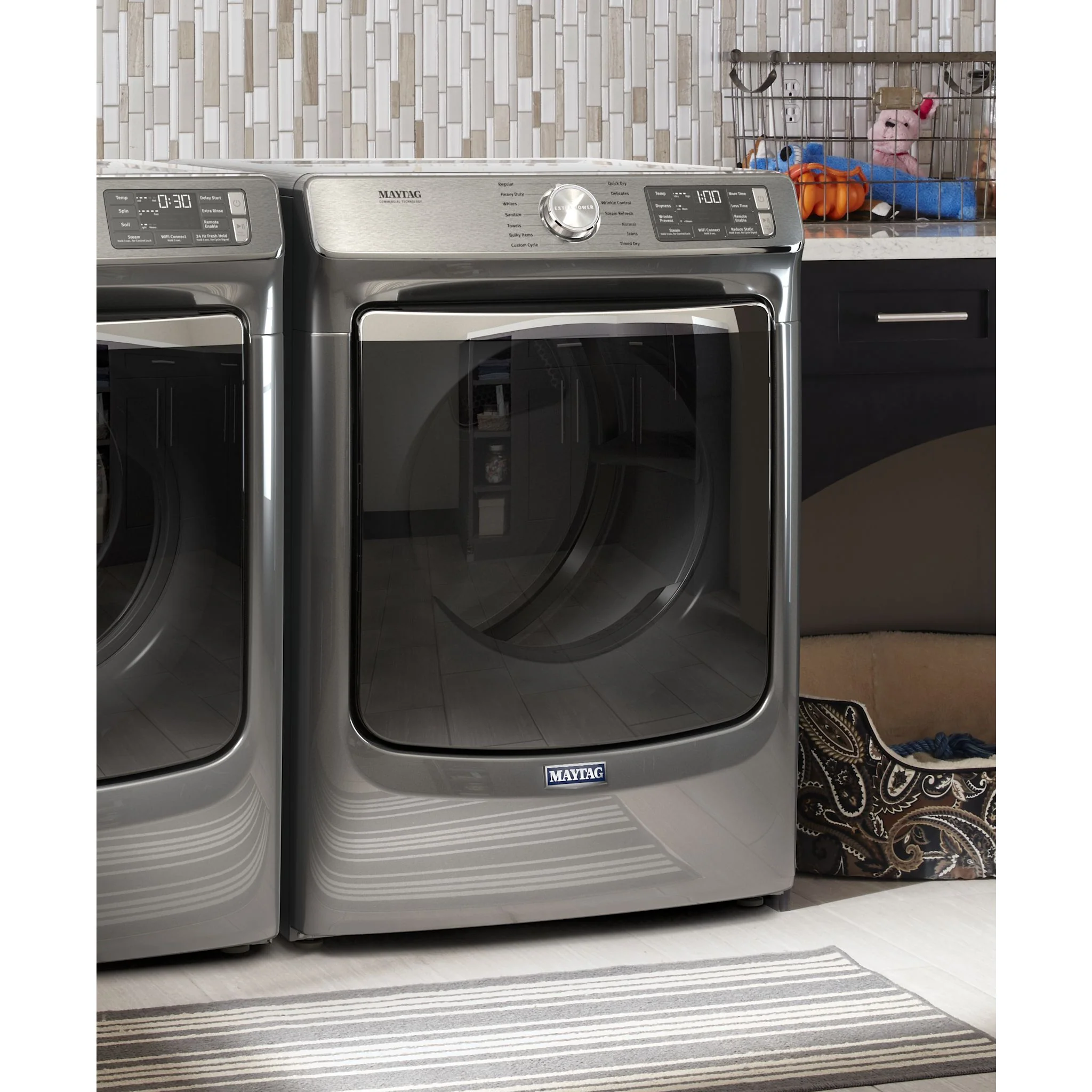 Maytag Smart Front Load Gas Dryer with Extra Power & Advanced Moisture Sensing - 7.3 Cu. Ft. - Metallic Slate (MGD8630HC) - Image 14
