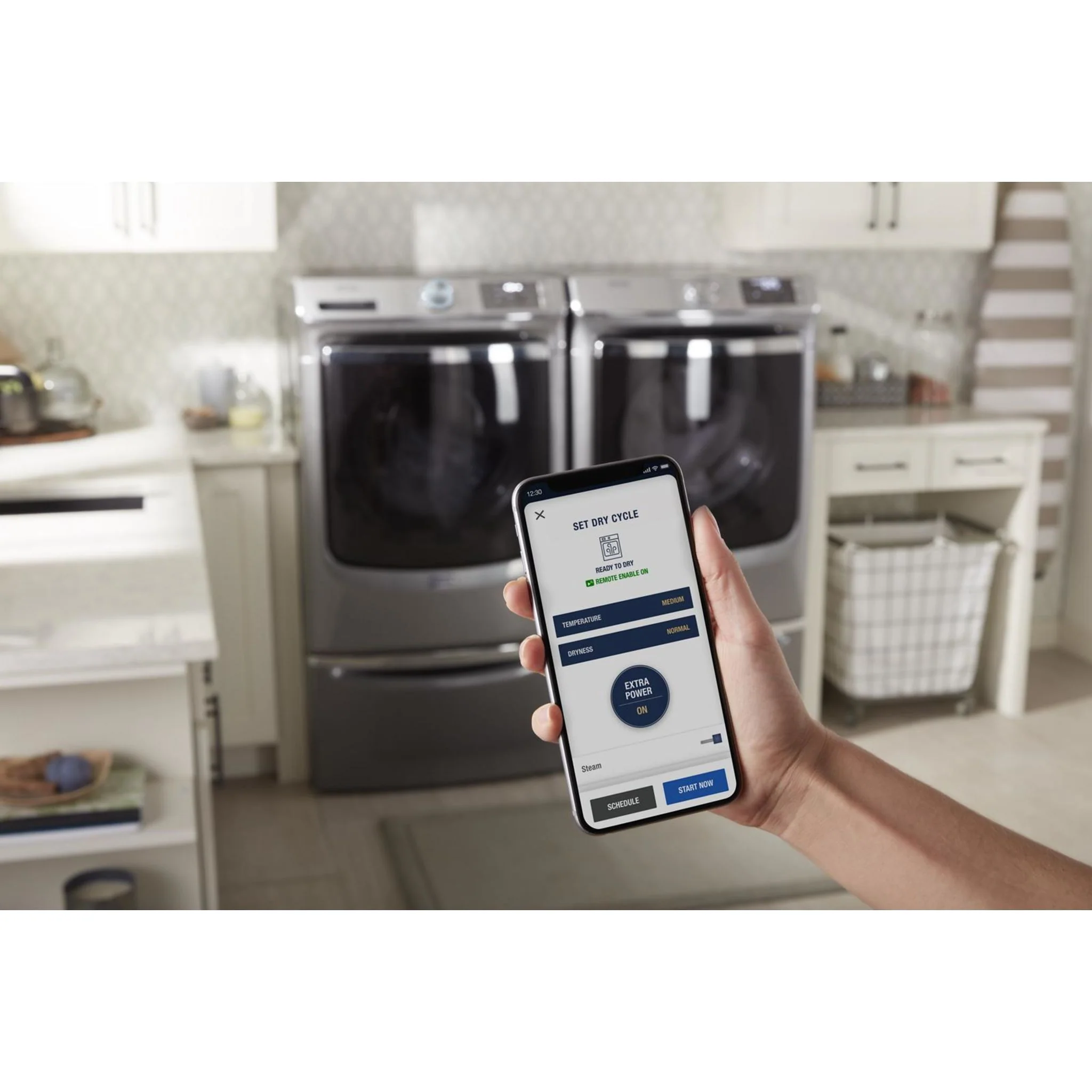 Maytag Smart Front Load Gas Dryer with Extra Power & Advanced Moisture Sensing - 7.3 Cu. Ft. - Metallic Slate (MGD8630HC) - Image 9