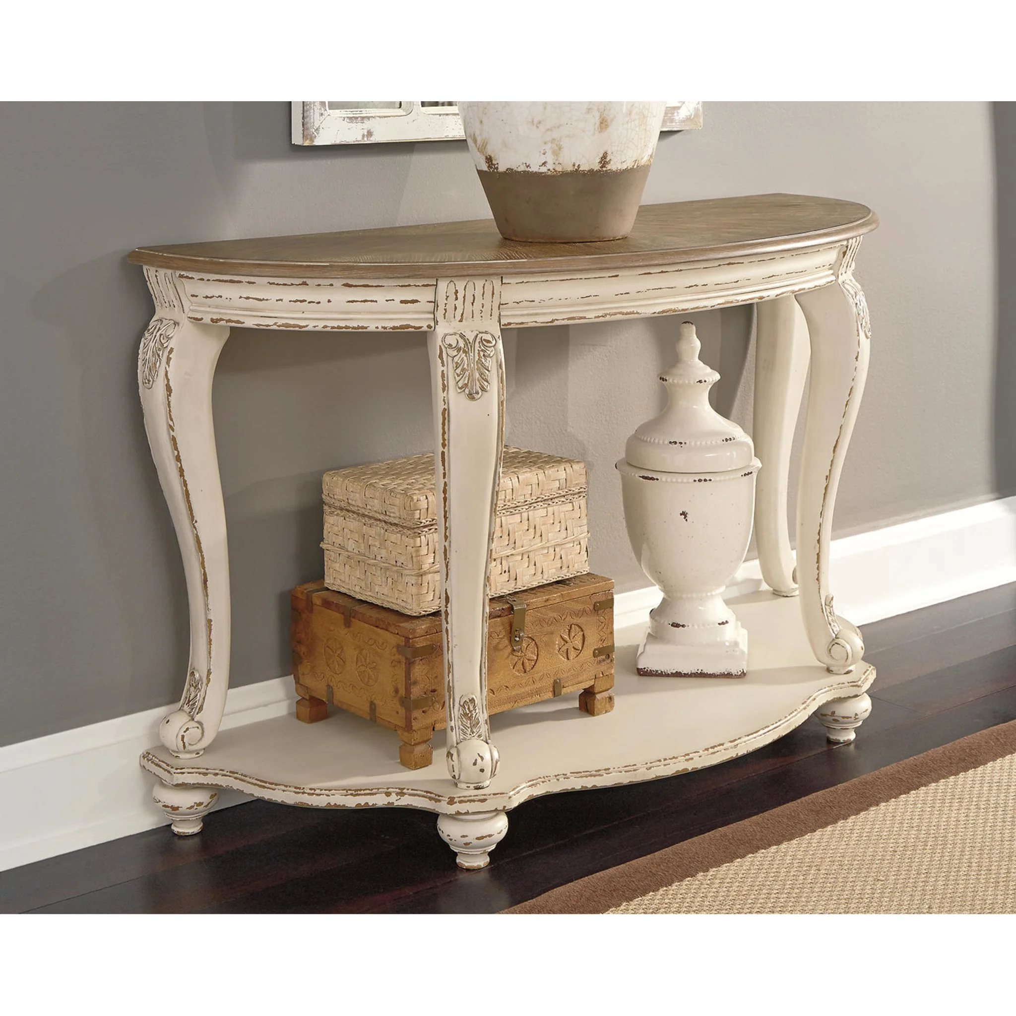 Meinertz Sofa Table - White/Brown - Image 10
