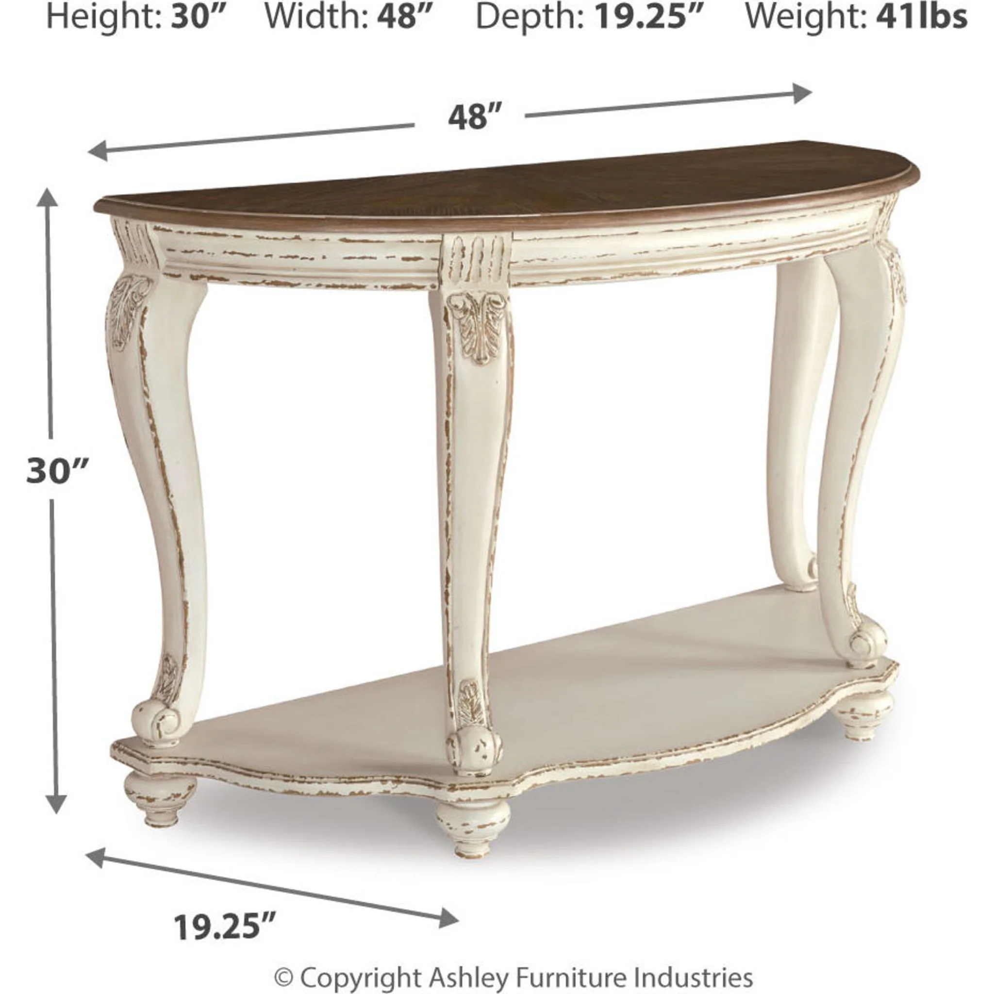 Meinertz Sofa Table - White/Brown - Image 15