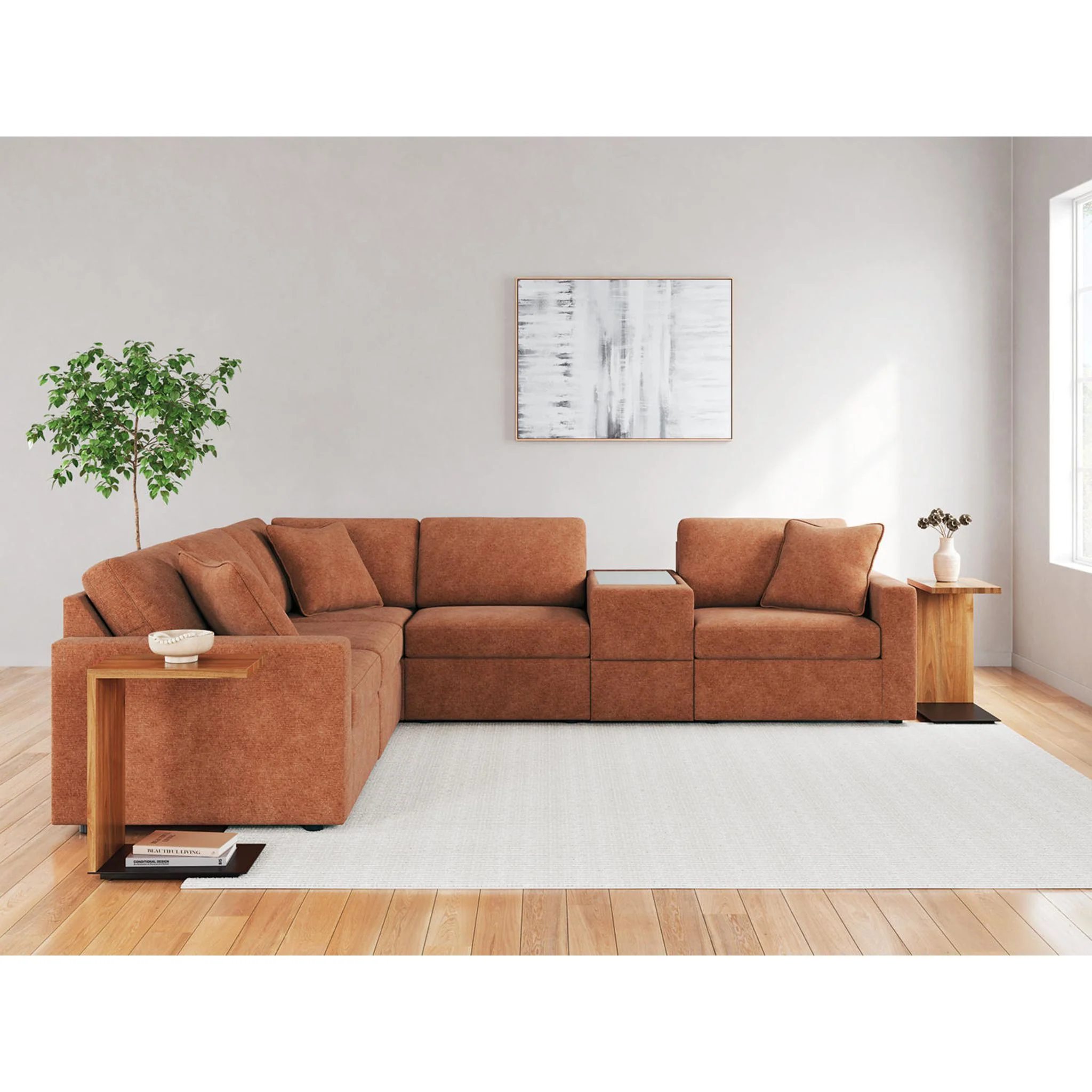Modmax 6 Piece Modular Sectional with Storage Console - Image 4