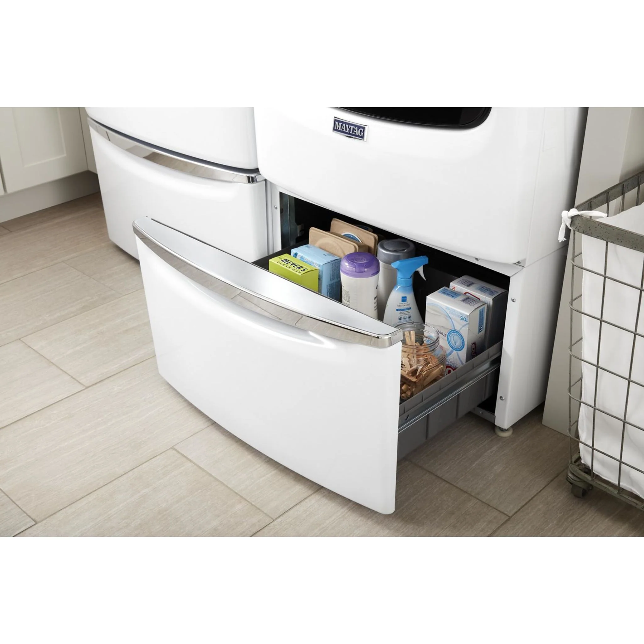 Whirlpool 15.5" (39.4 cm) Pedestal for Front Load Washer and Dryer with Storage -Chrome Shadow (XHPC155YC) - Image 95