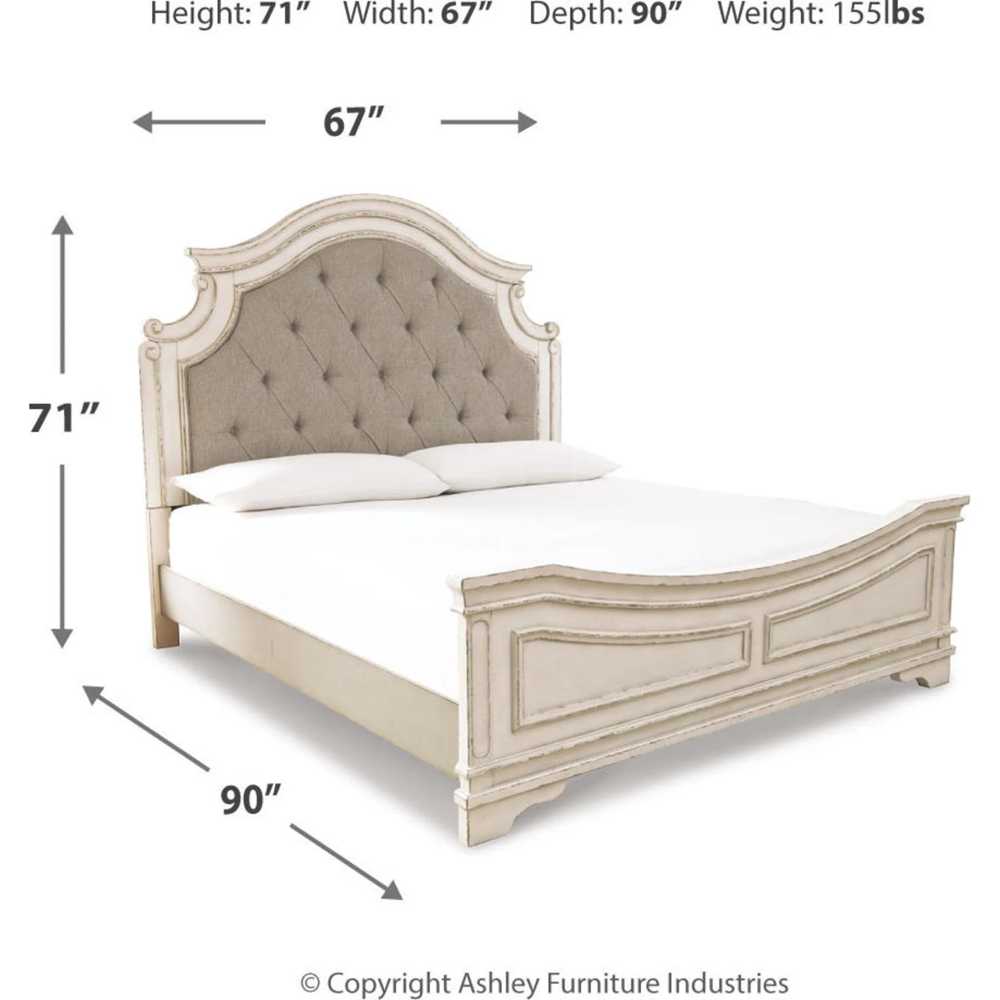 Realyn Panel Bed - White - Image 19