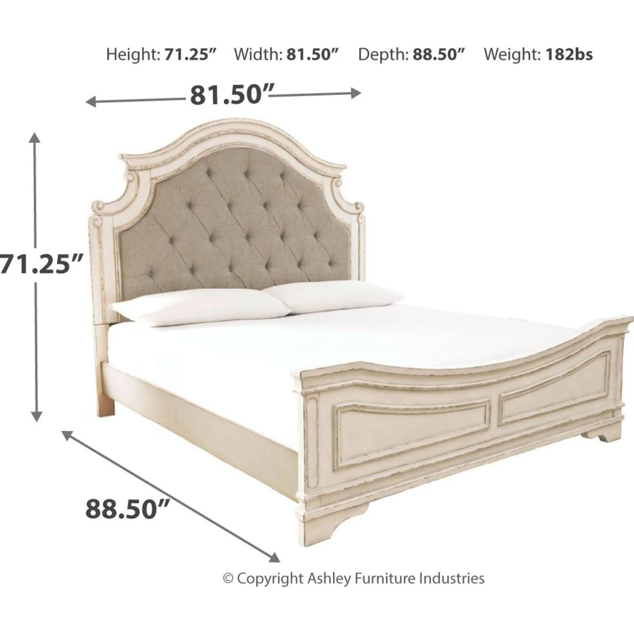 Realyn Panel Bed - White - Image 24