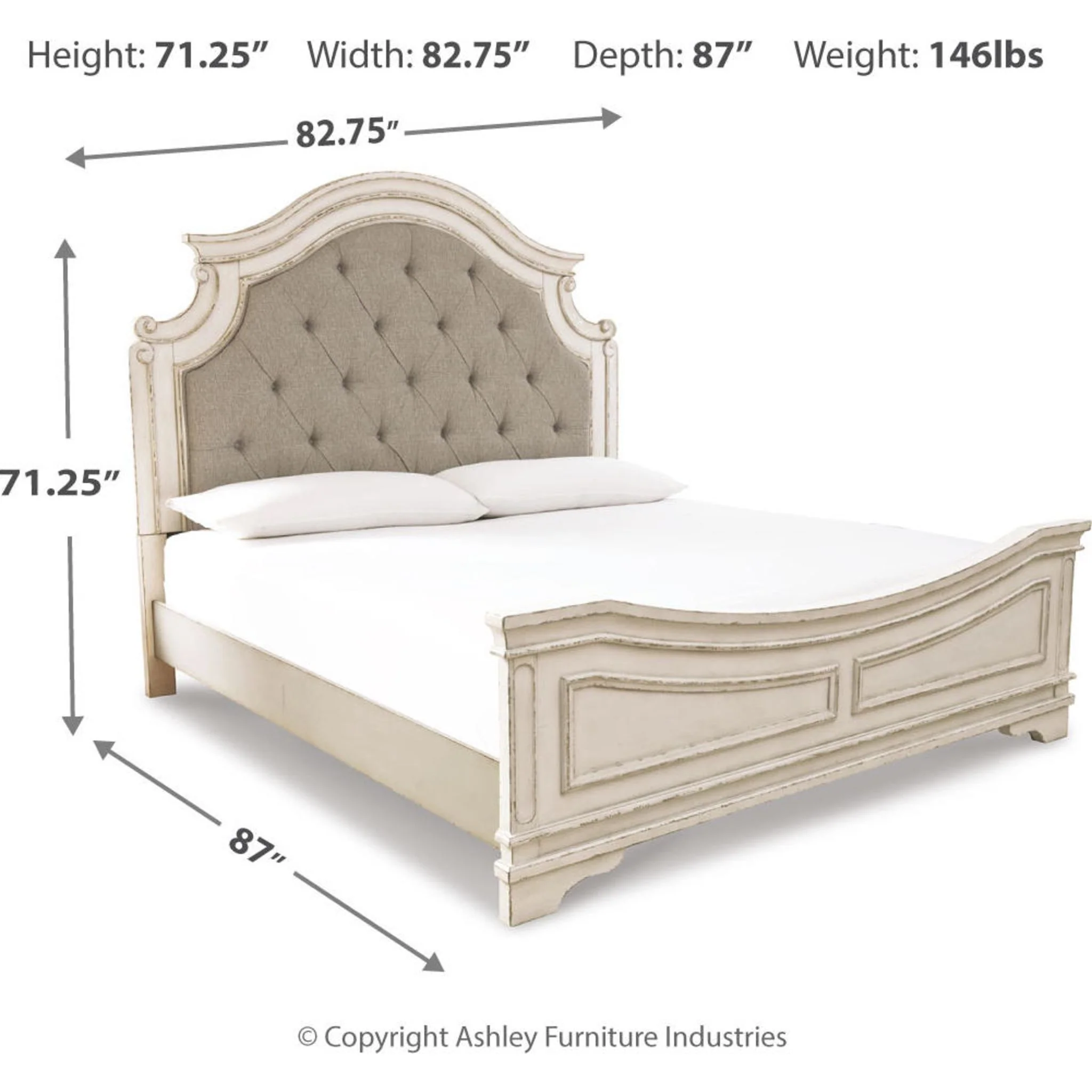 Realyn Panel Bed - White - Image 84