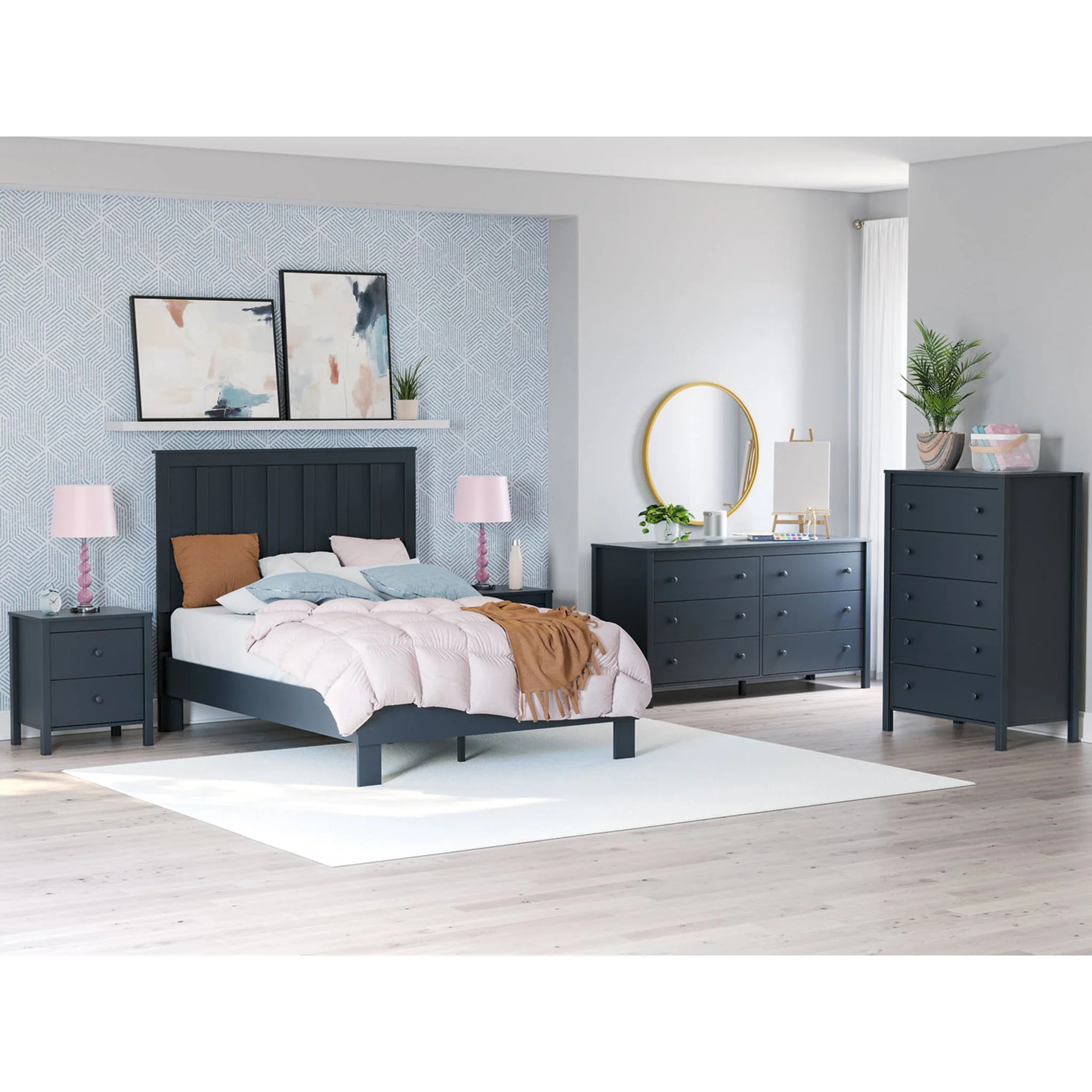 Simmenfort Platform Bed - Navy Blue - Image 20