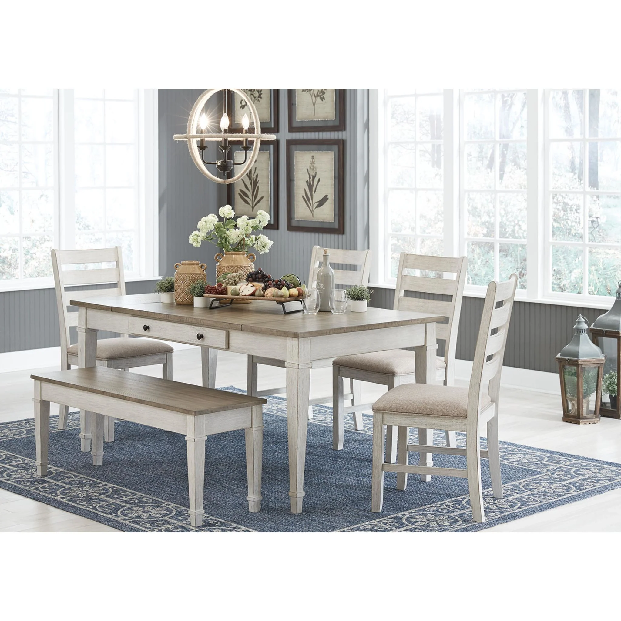 Skempton Dining Table - White/Light Brown - (D394-25) - Image 40