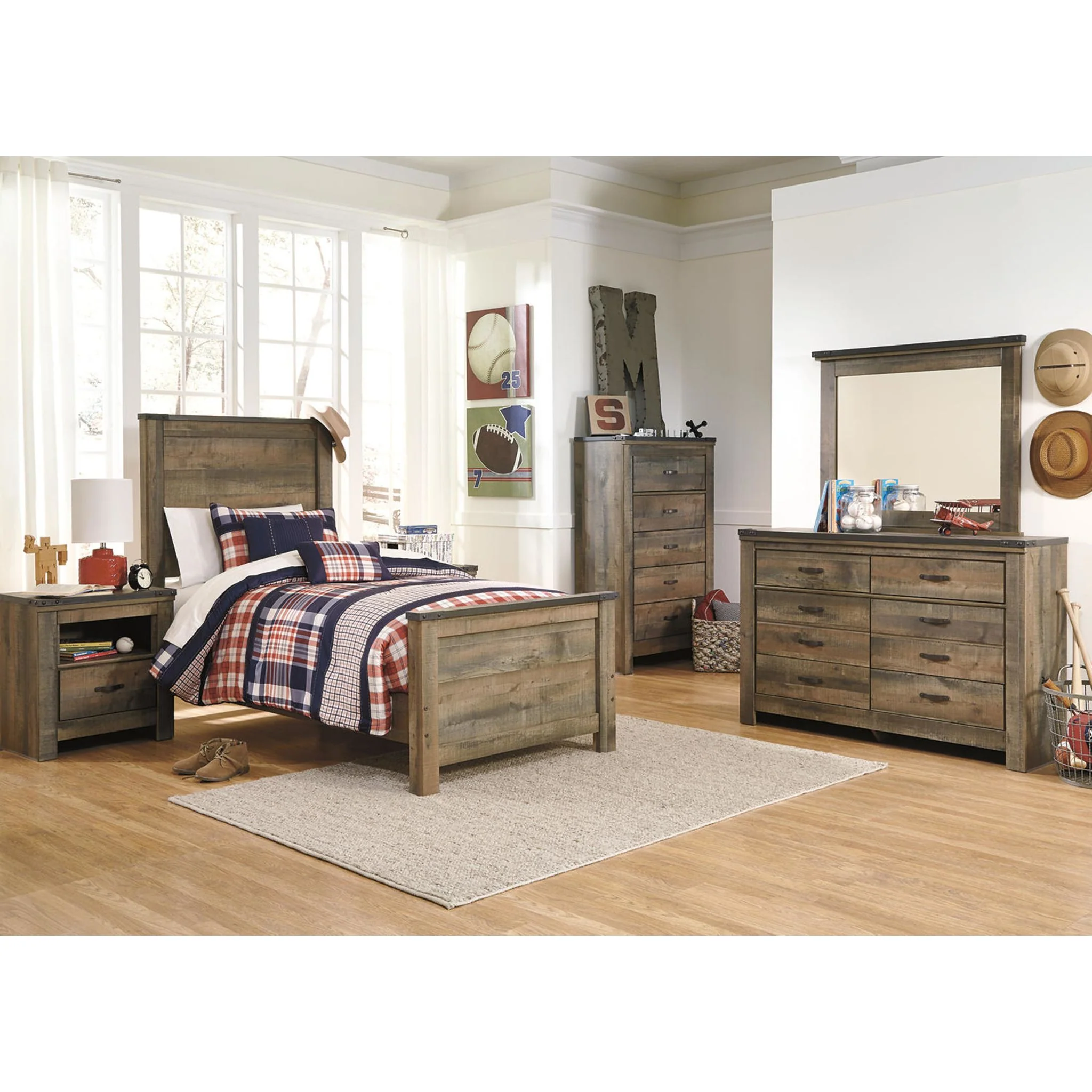 Trinell Panel Bed - Brown - Image 6